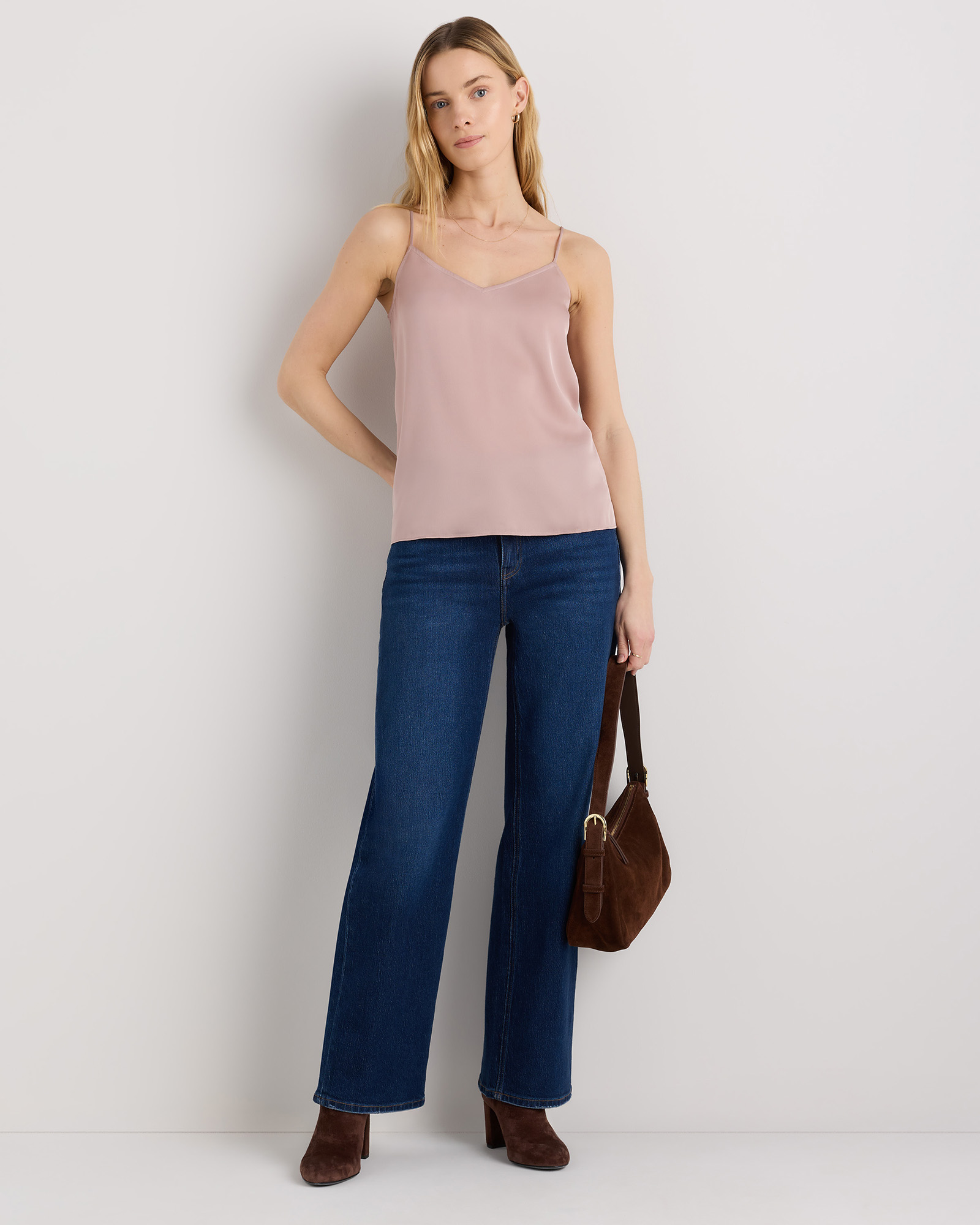 Washable Stretch Silk V-Neck Cami — Image 39