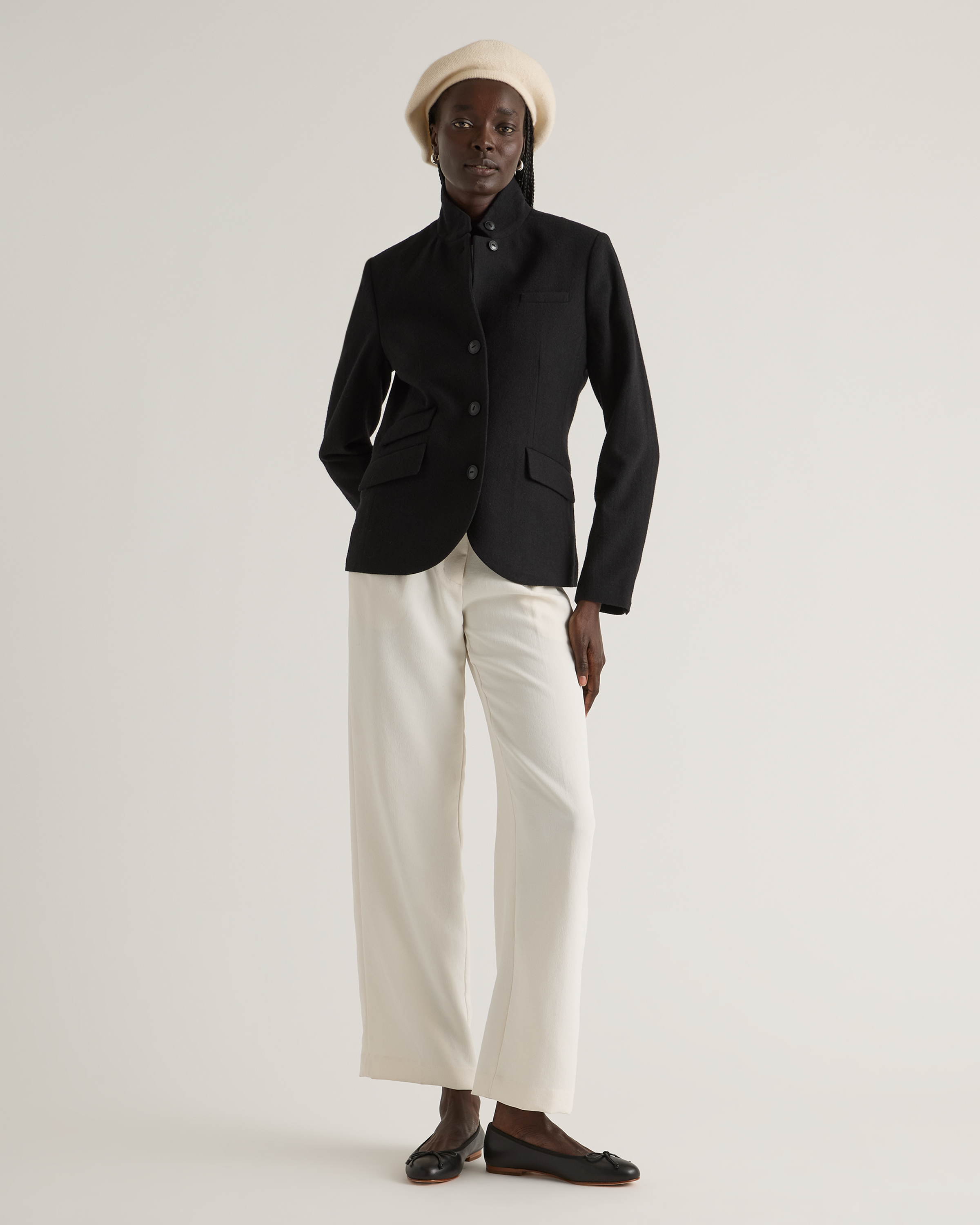 Italian Wool Stand Collar Blazer — Image 19