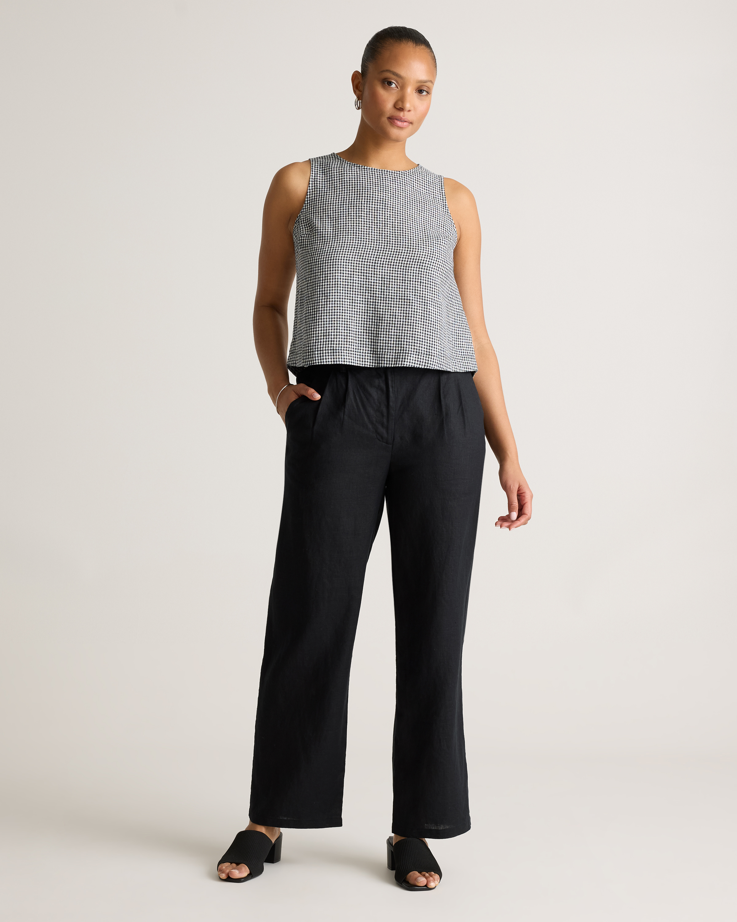 100% European Linen Cropped Tank — Image 19