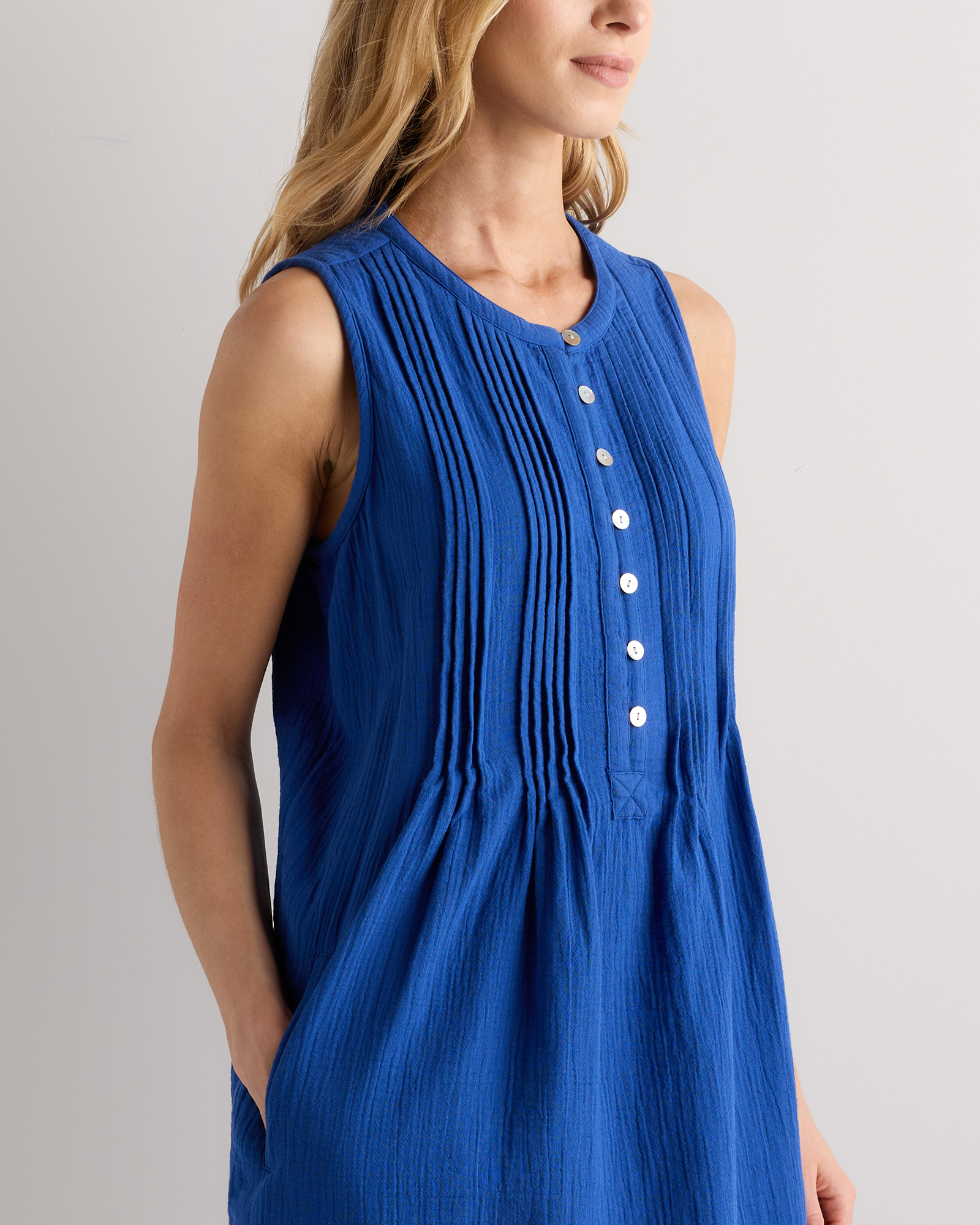 100% Organic Cotton Gauze Sleeveless Swing Dress — Image 30