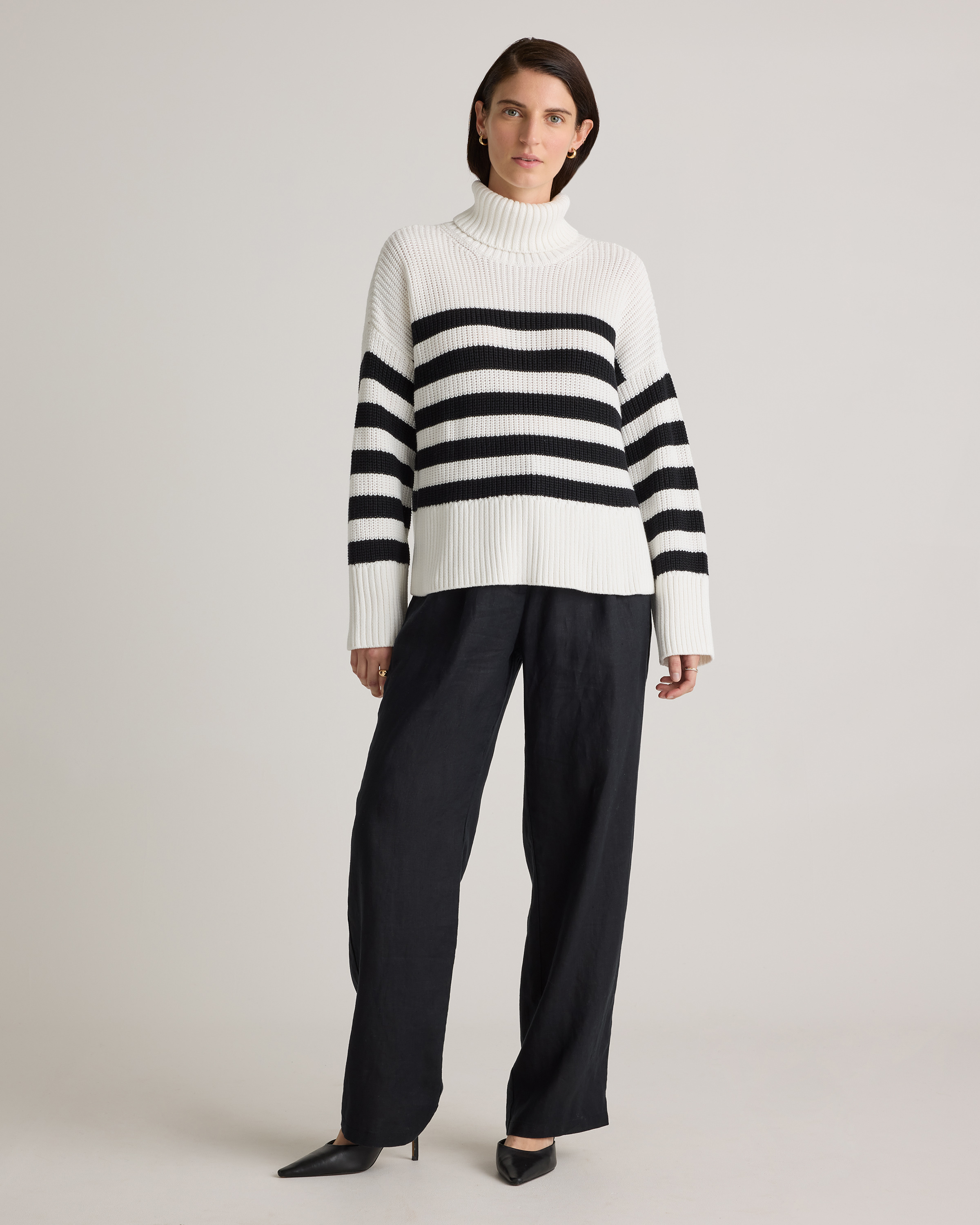 100% Organic Cotton Split Hem Turtleneck Sweater — Image 17