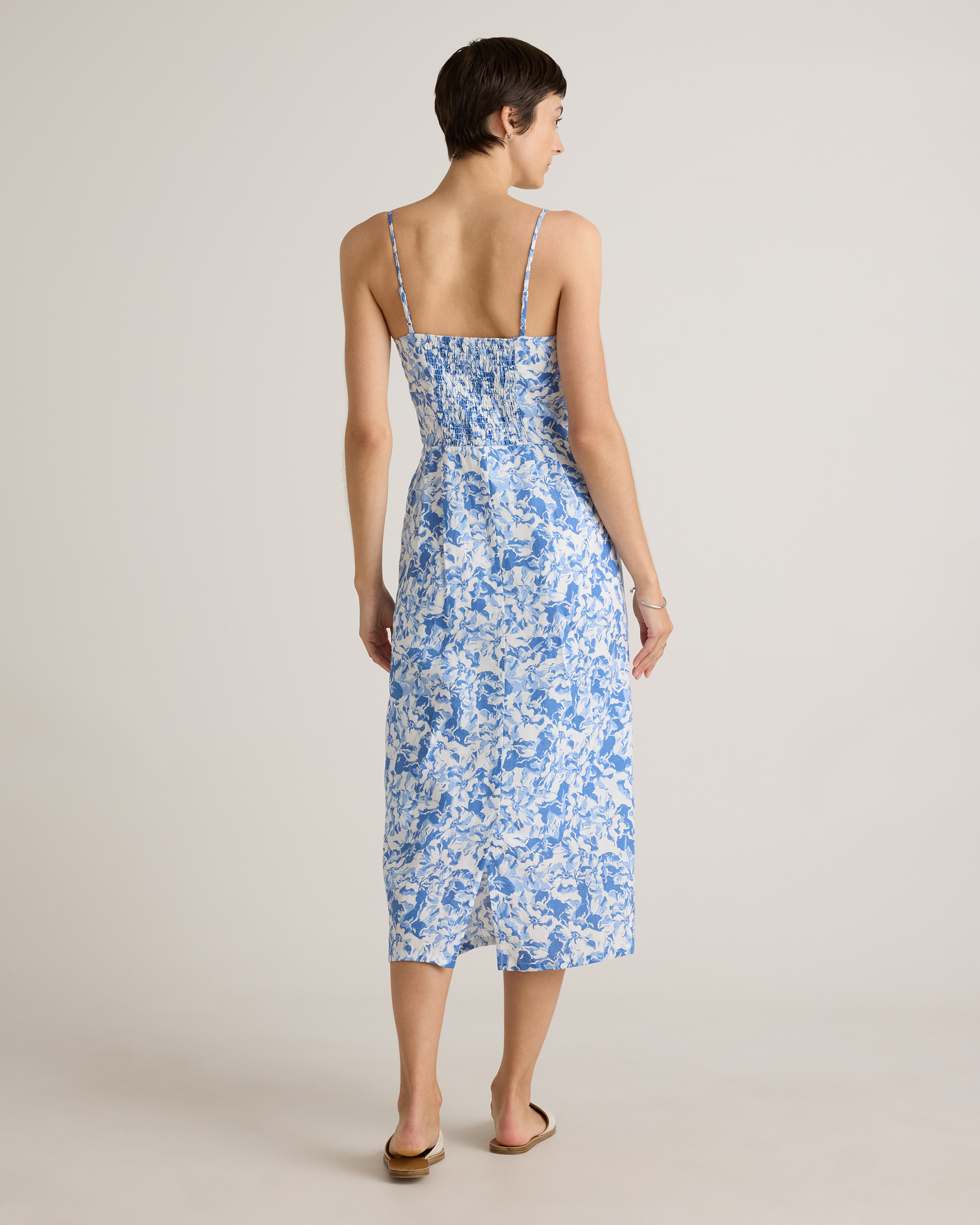 100% European Linen Scoop Neck Midi Dress — Image 19