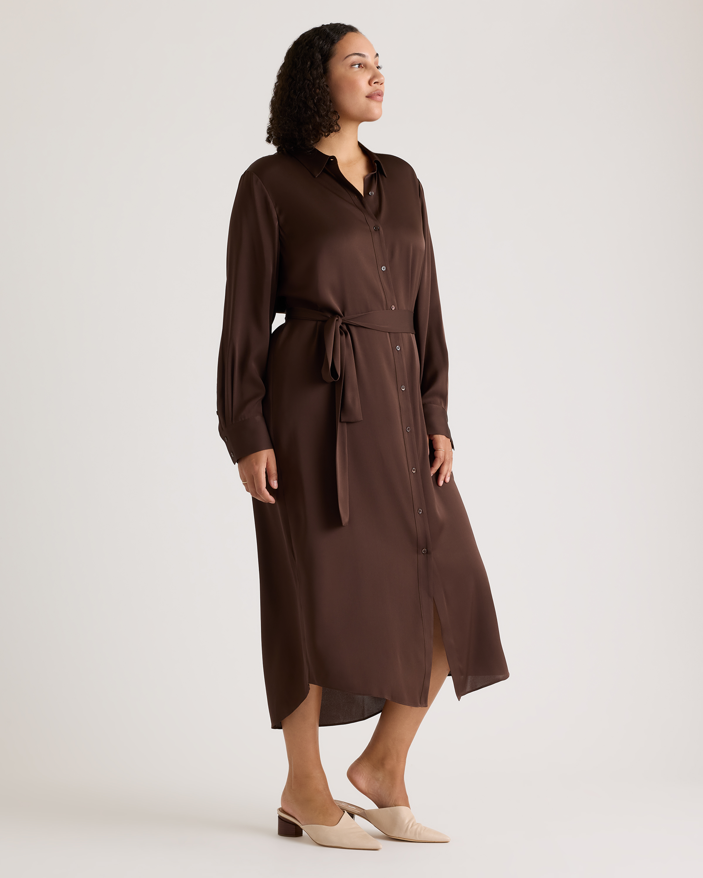 Washable Stretch Silk Maxi Shirt Dress — Image 30