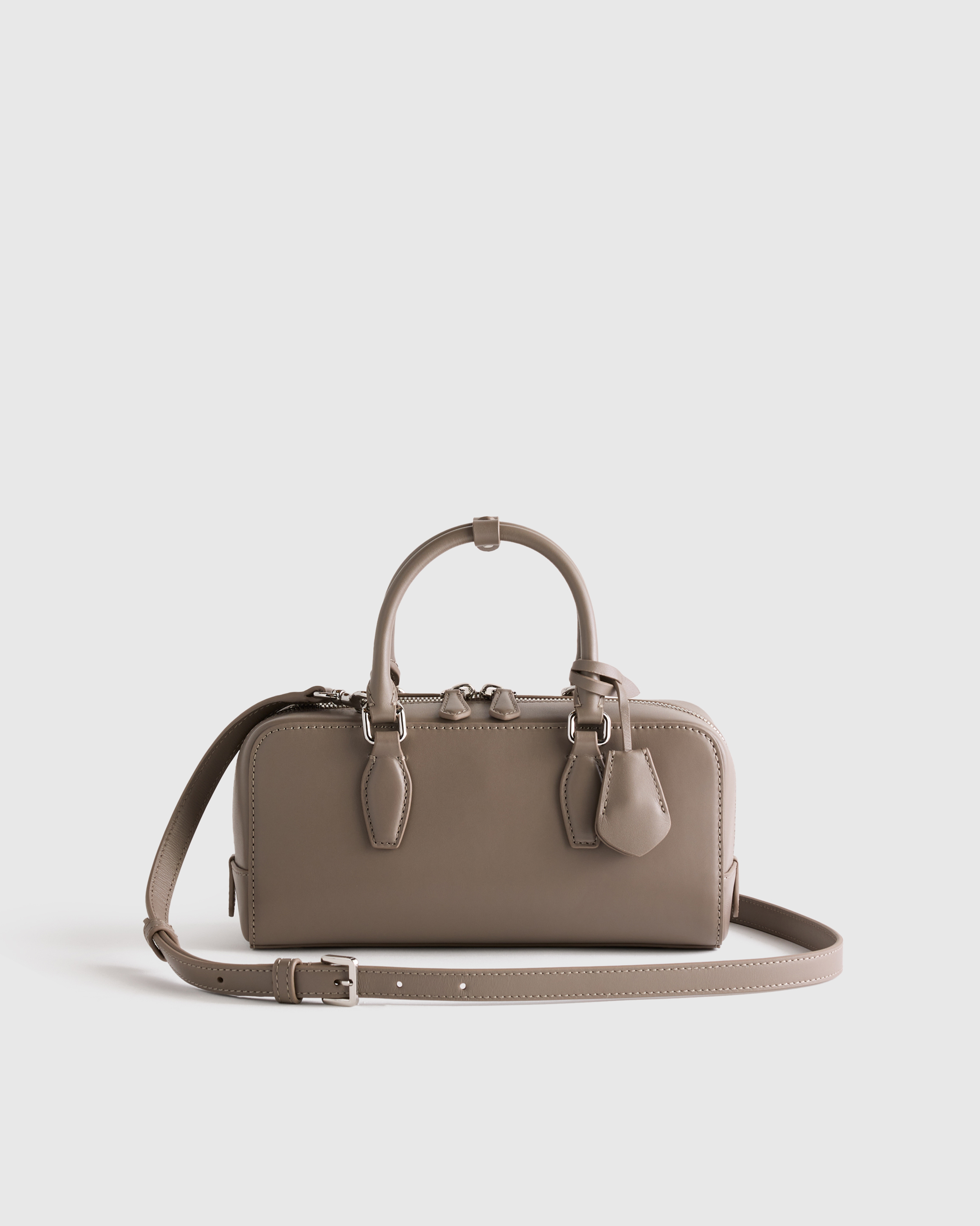 Italian Leather Mini Bowler Crossbody Satchel — Image 17
