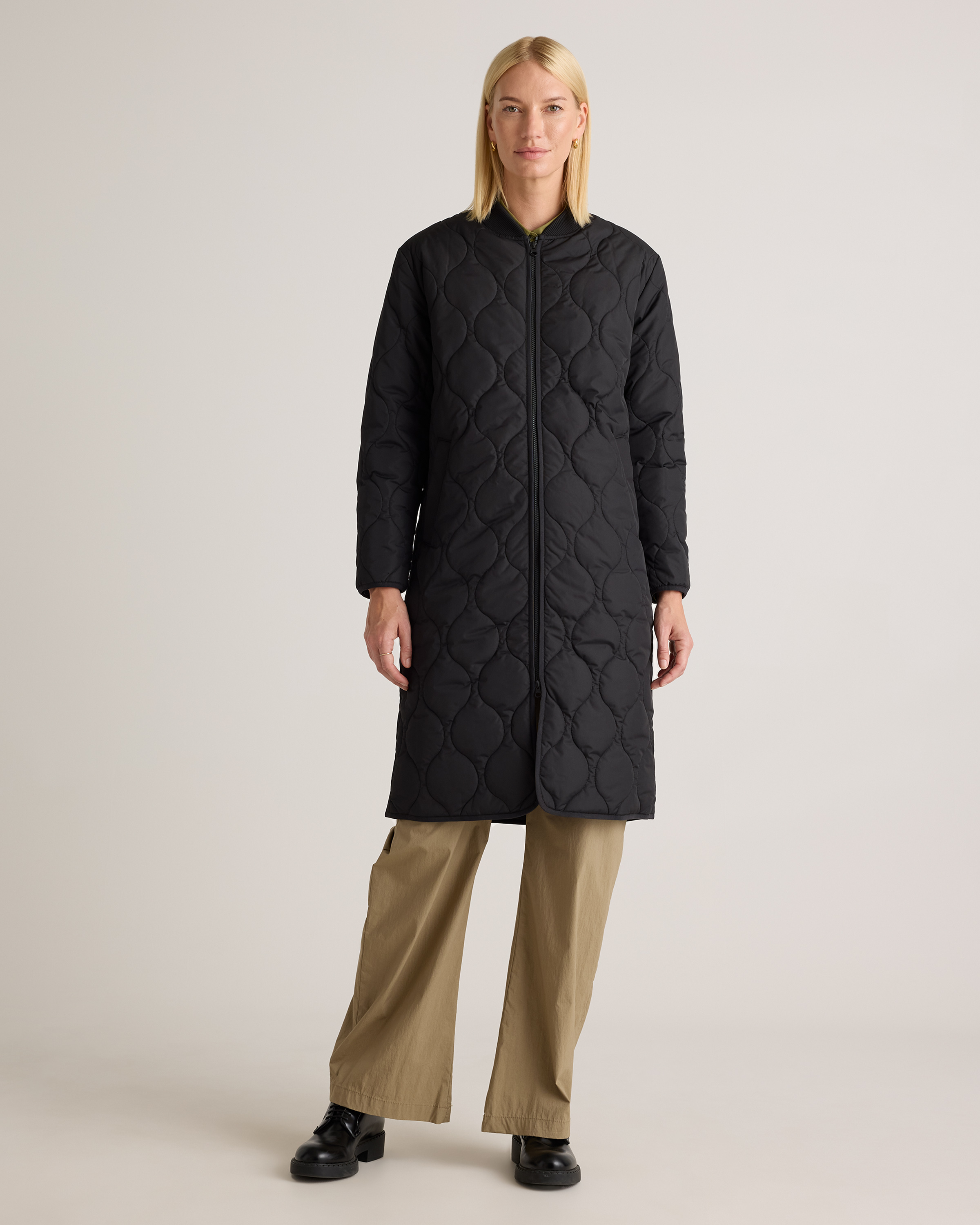 Featherless Quilted Puffer Long Coat — Image 30