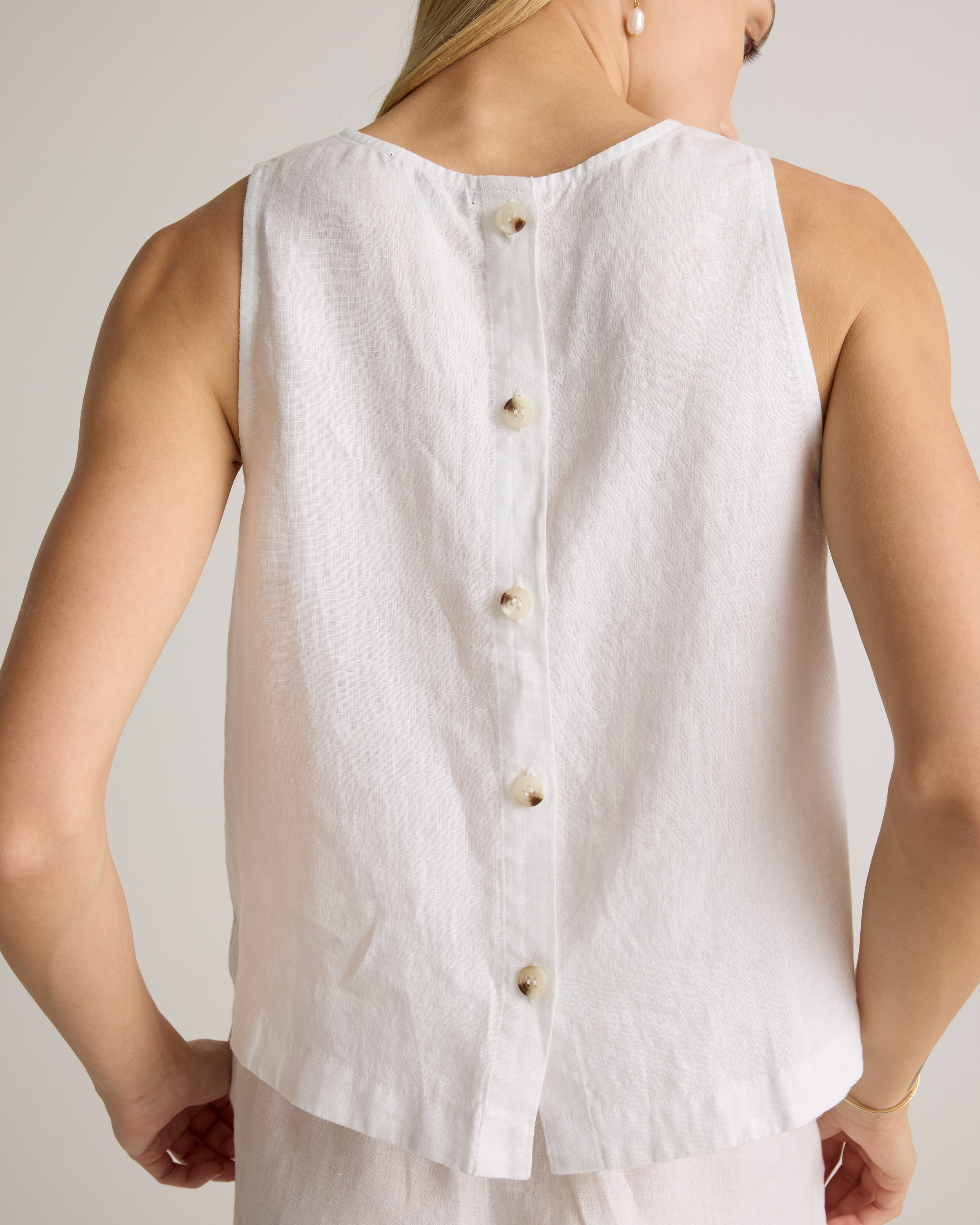 100% European Linen Cropped Tank — Image 7