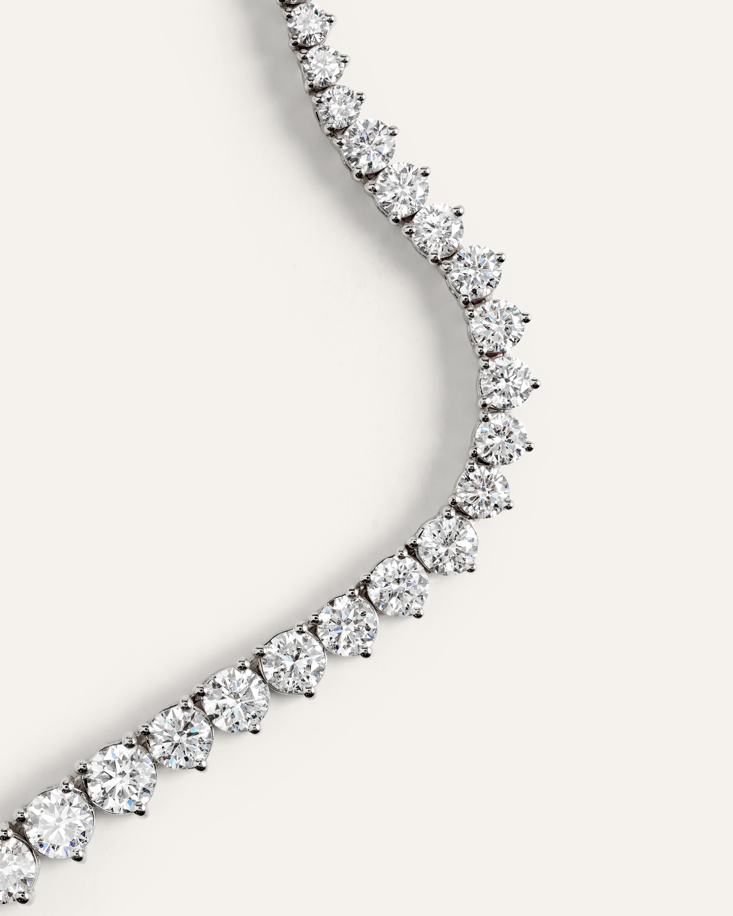 14K Gold Lab Grown Diamond Graduated Tennis Necklace - 16ctw — Image 4