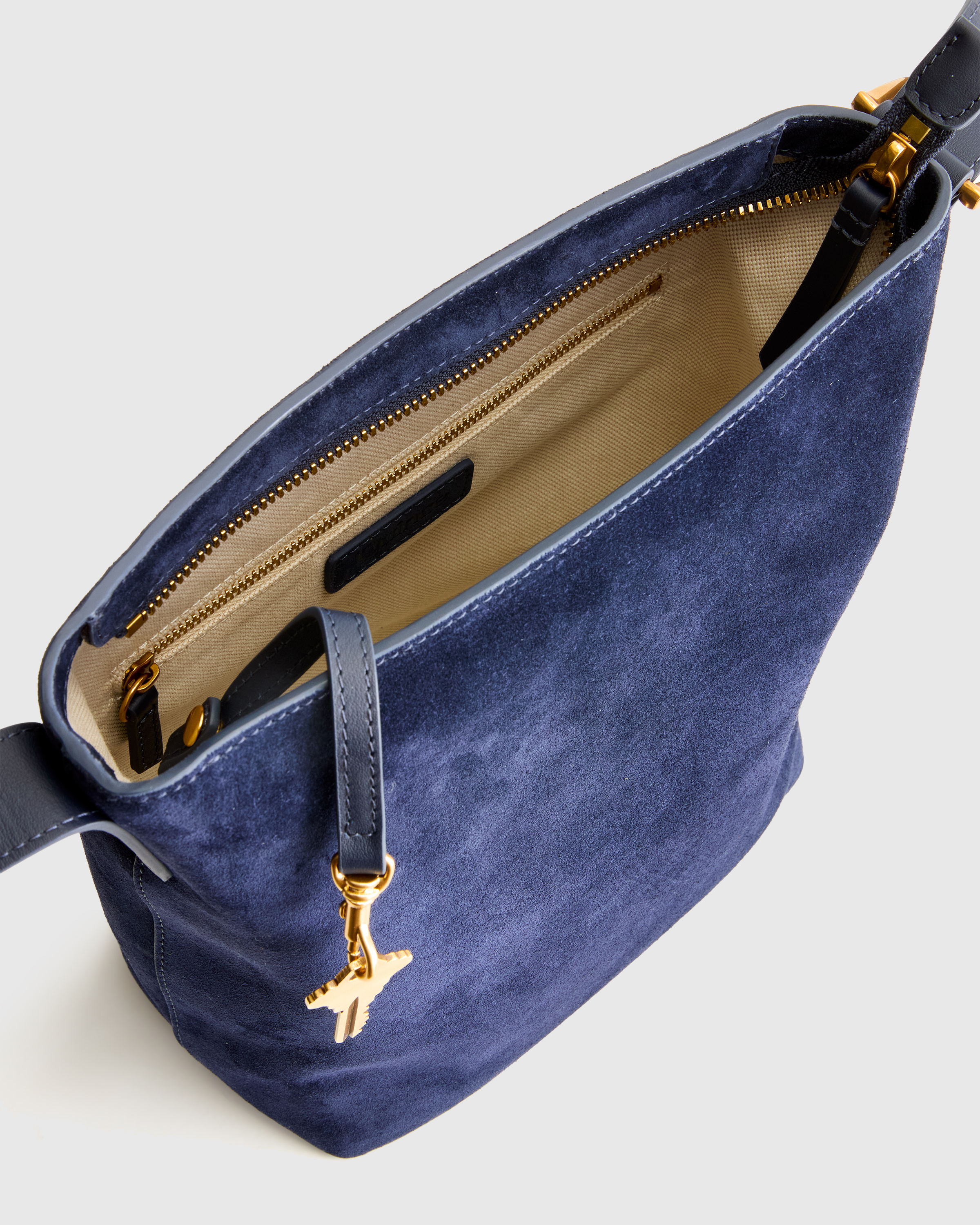 Italian Suede Bucket Crossbody — Image 9