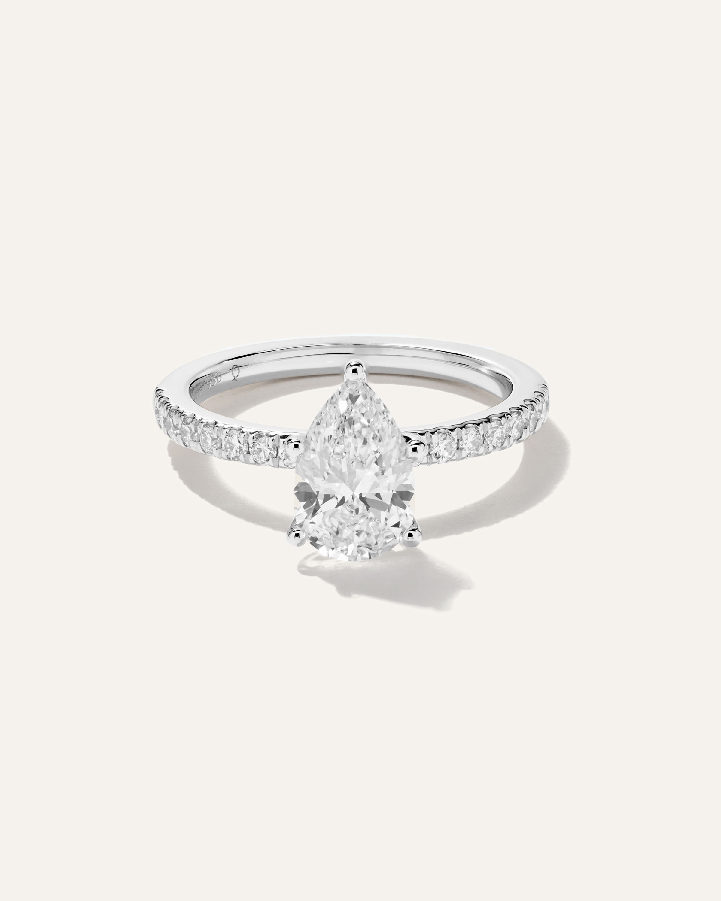 Lab Grown Diamond Pear Petite Pave Engagement Ring - 1.5ct — Image 9