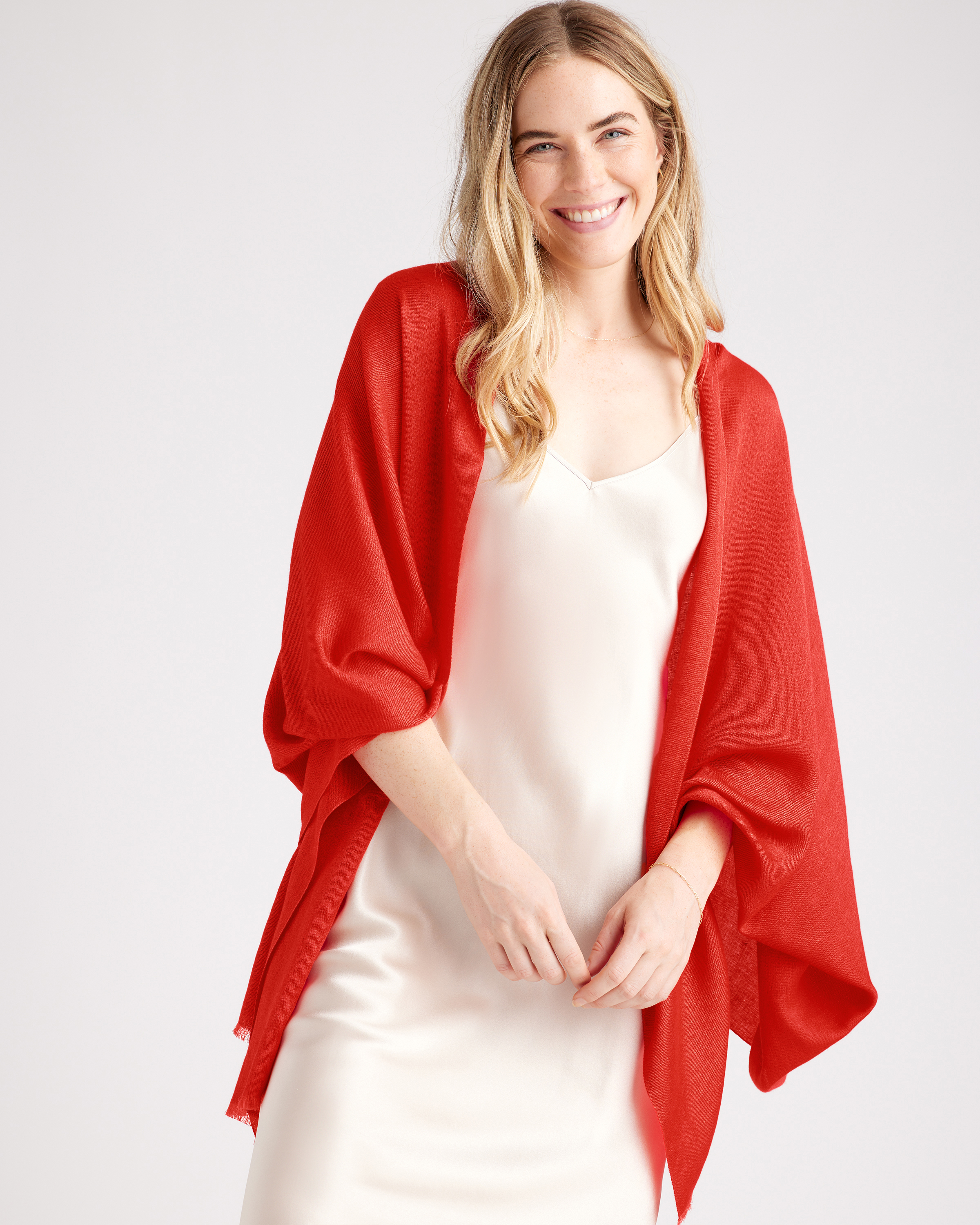 Featherweight Cashmere Silk Frayed Edge Scarf — Image 22
