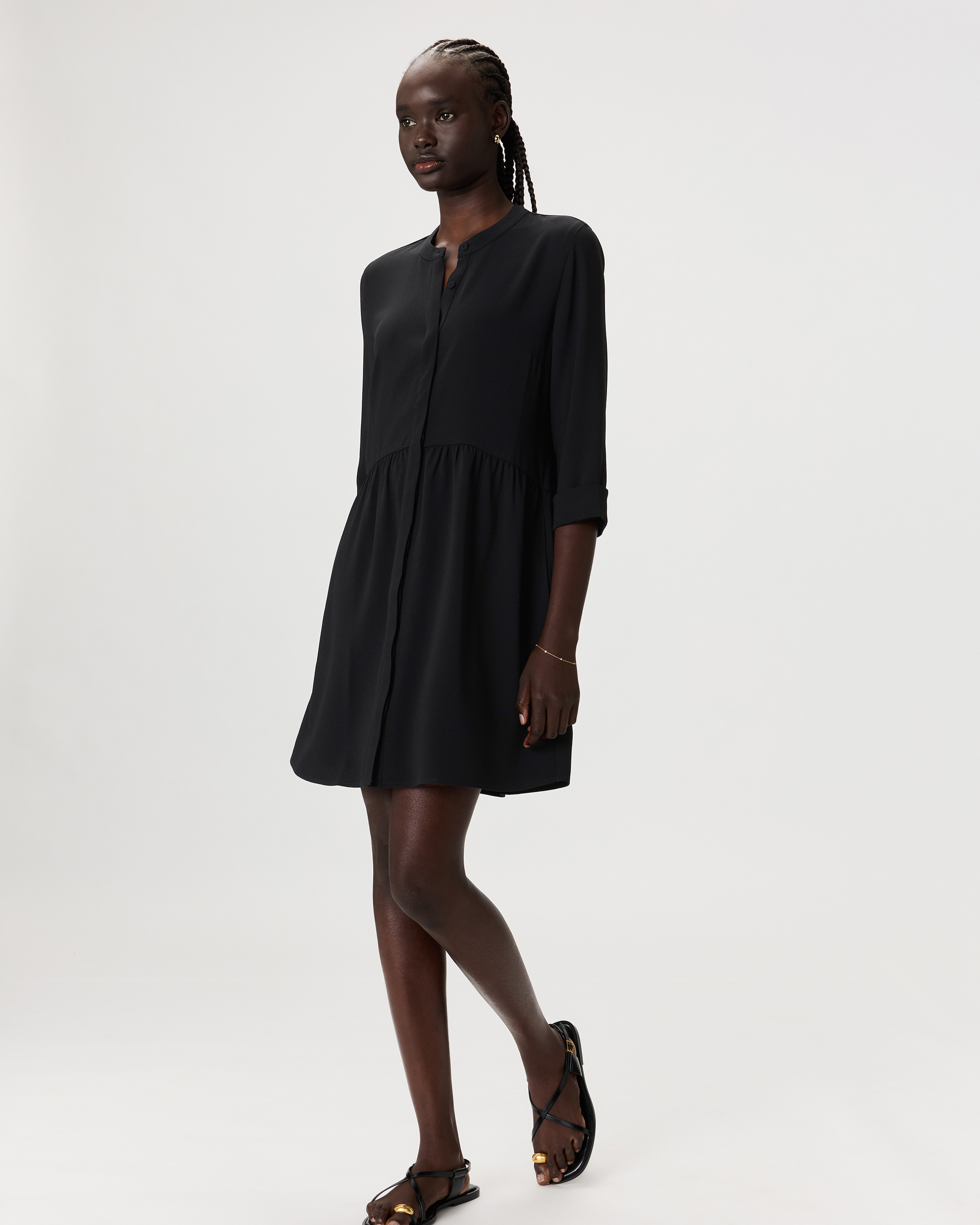 Fluid Crepe Shirt Dress — Image 15