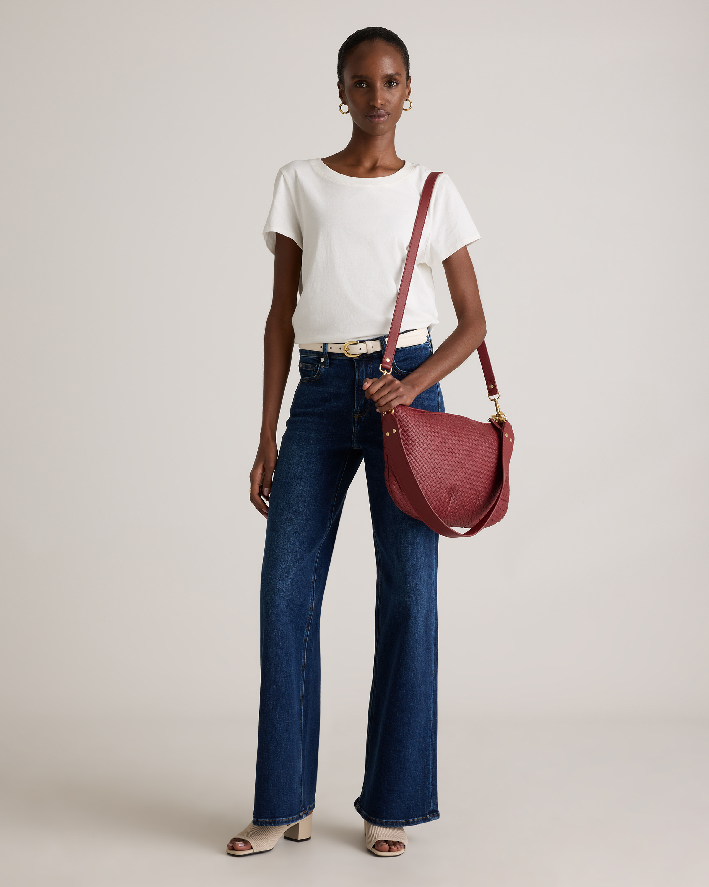 Italian Leather Convertible Crescent Handwoven Shoulder Bag — Image 21