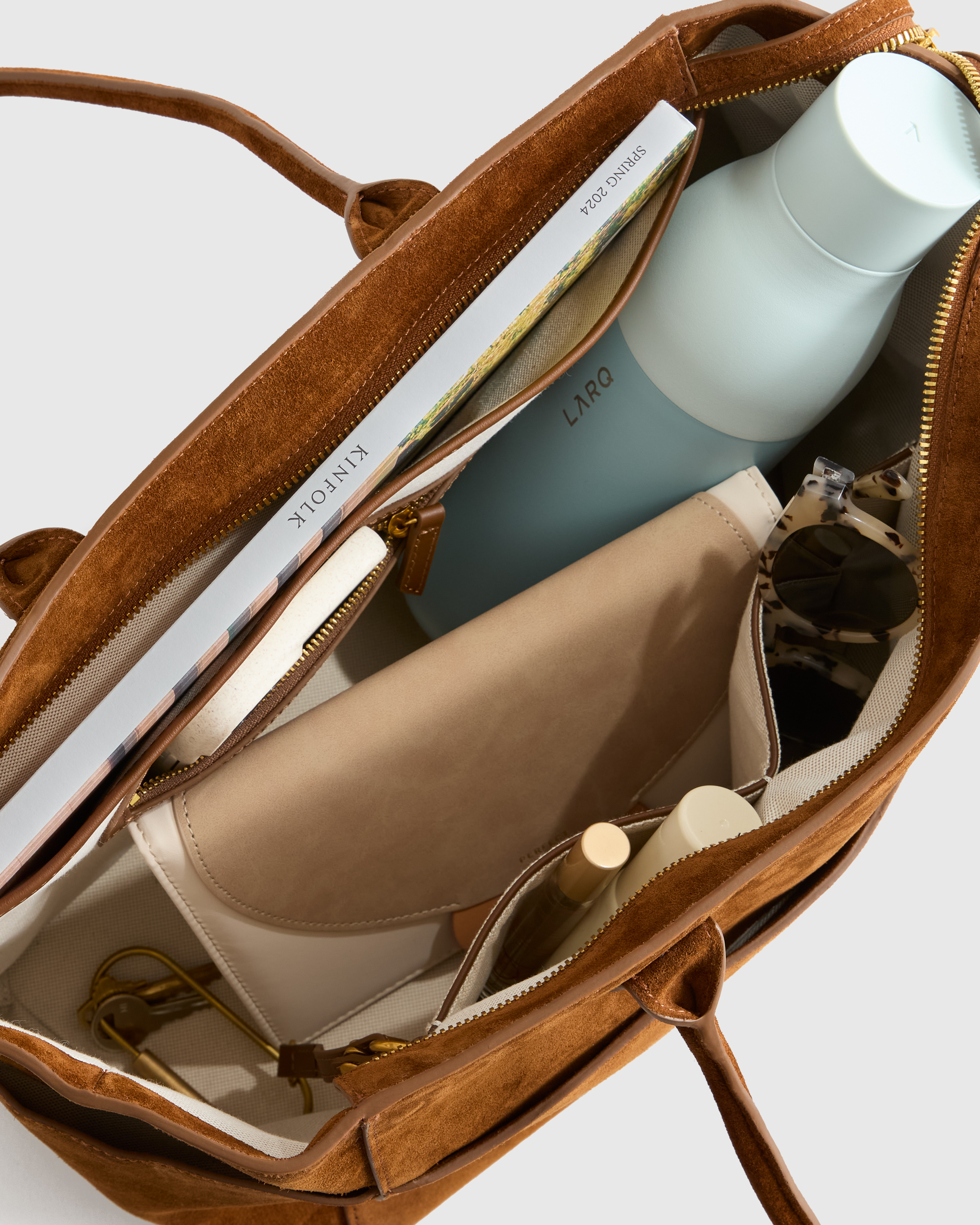 Italian Suede Shopper Tote — Image 12