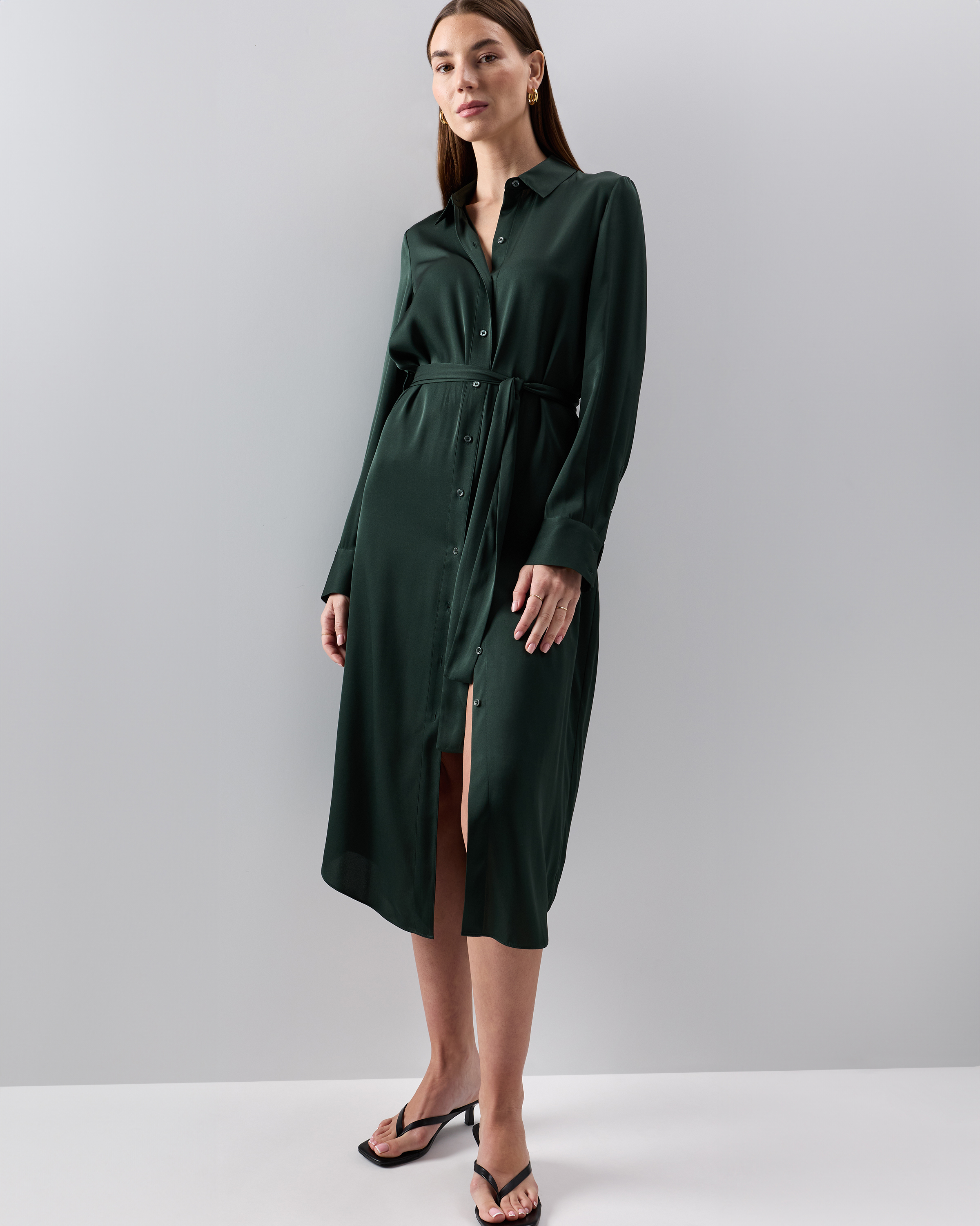 Washable Stretch Silk Maxi Shirt Dress — Image 14