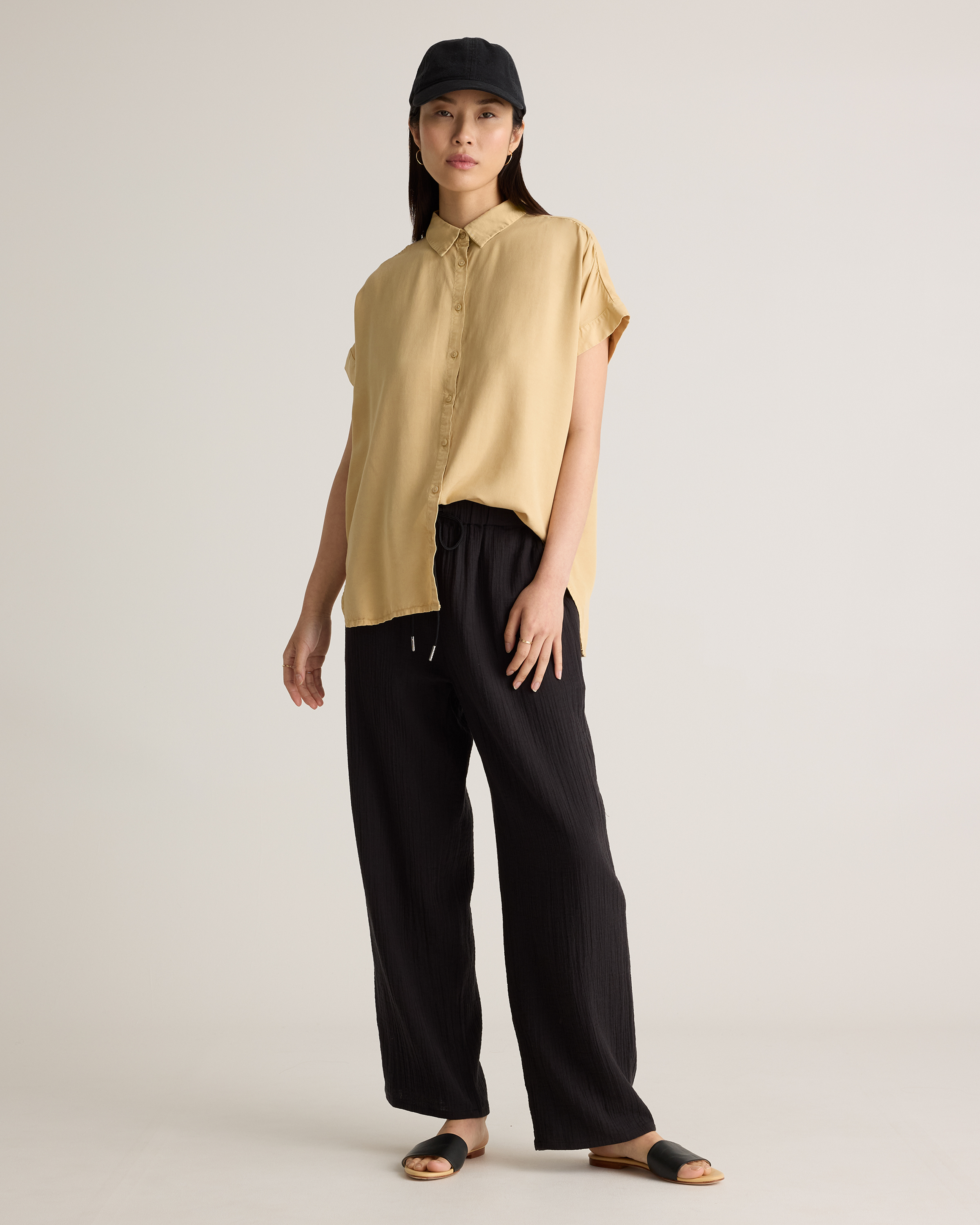 100% Organic Cotton Gauze Straight Leg Pants — Image 10
