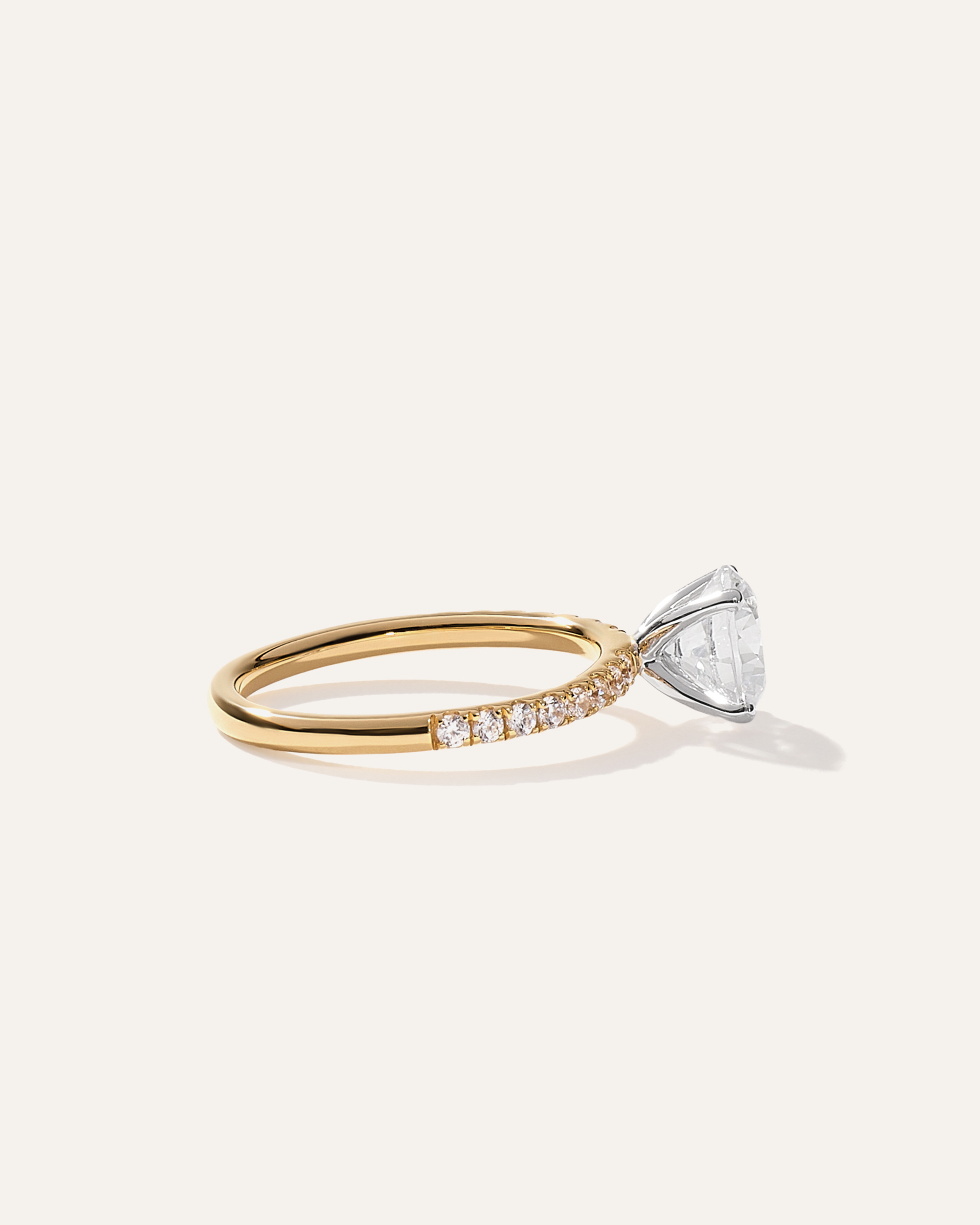 Lab Grown Diamond Round Petite Pave Engagement Ring - 1.50ct — Image 11