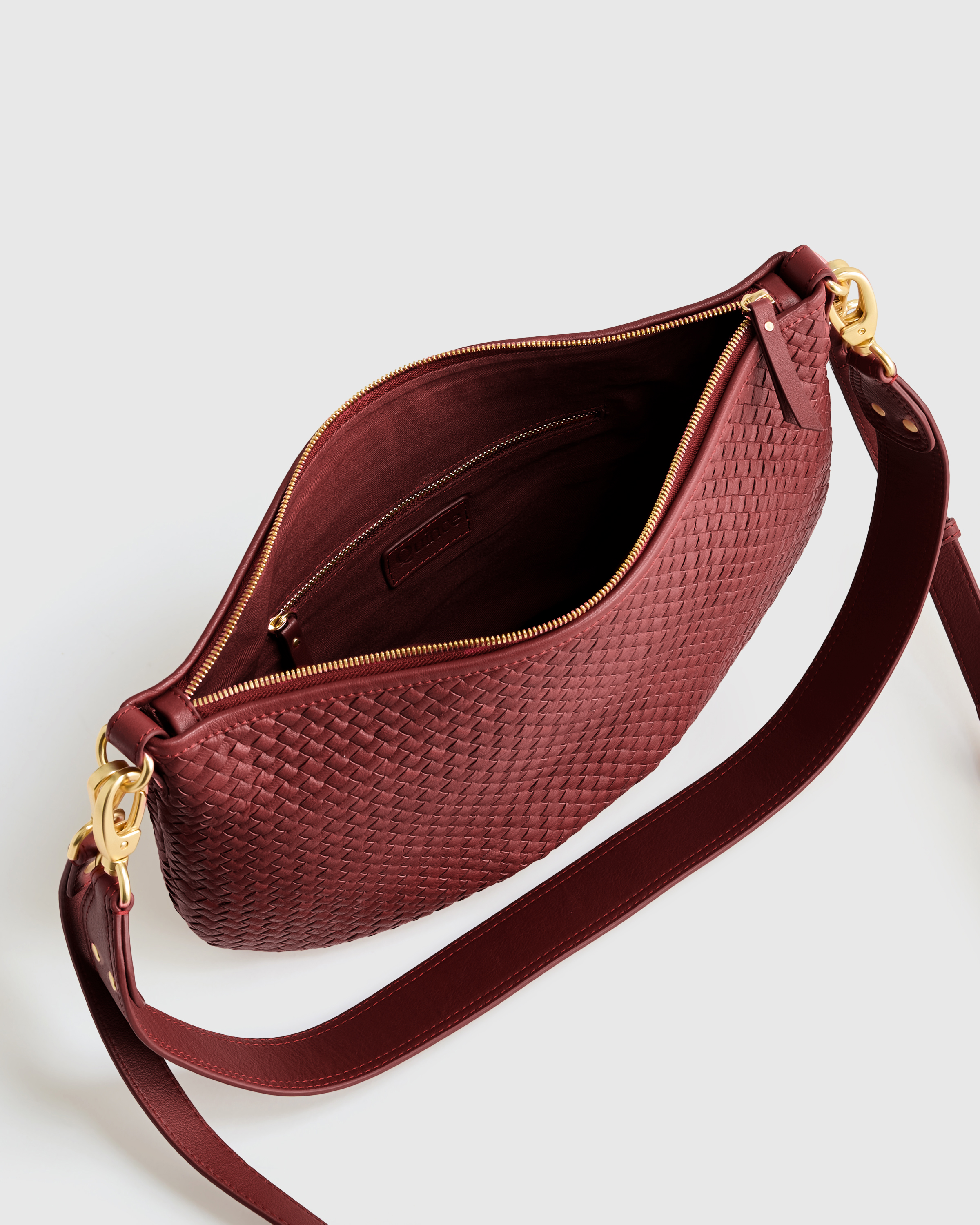Italian Leather Convertible Crescent Handwoven Shoulder Bag — Image 17