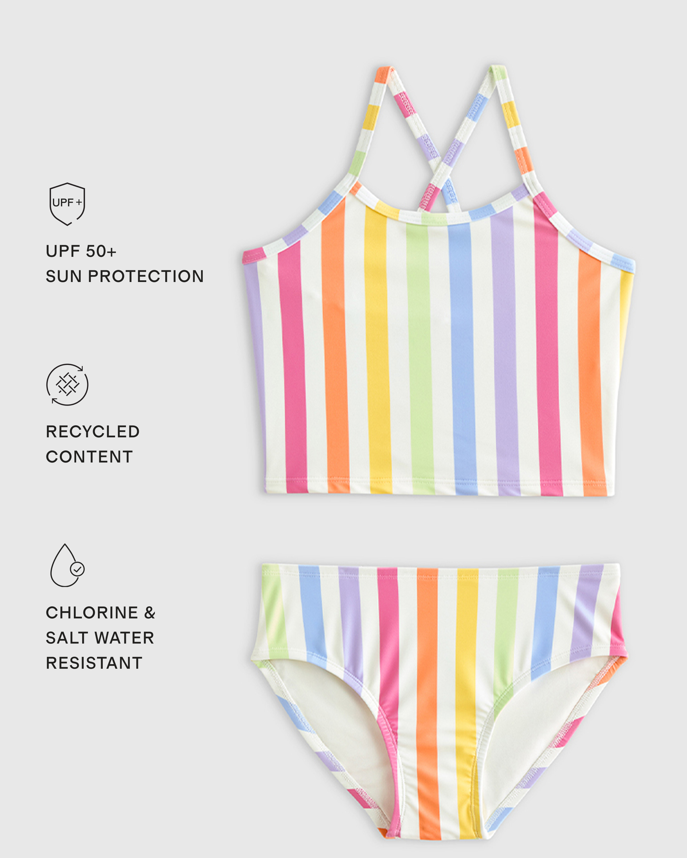 Tankini and Long Sleeve Raglan Rash Guard Set — Image 4
