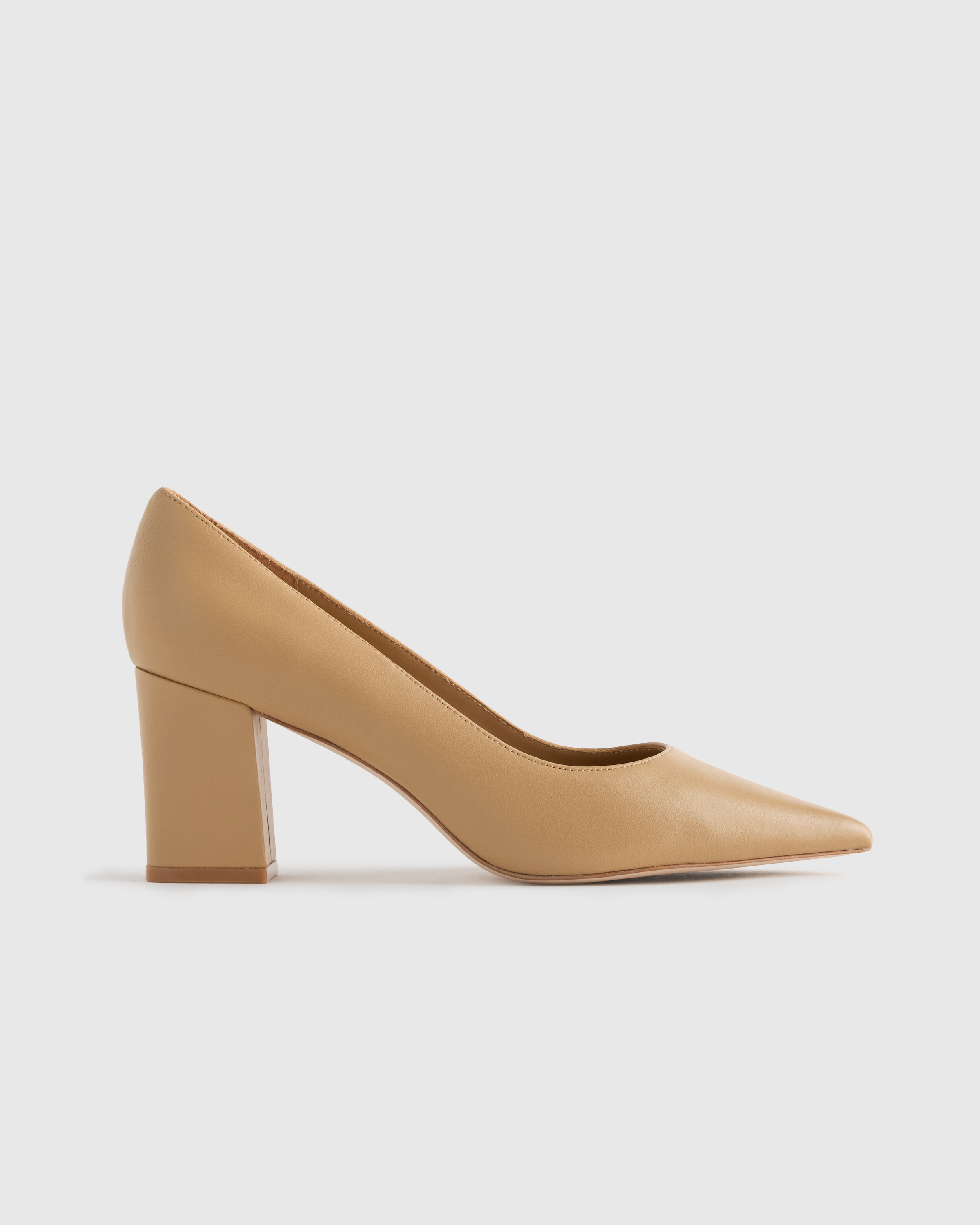 Italian Leather 65mm Block Heel Pump — Image 13