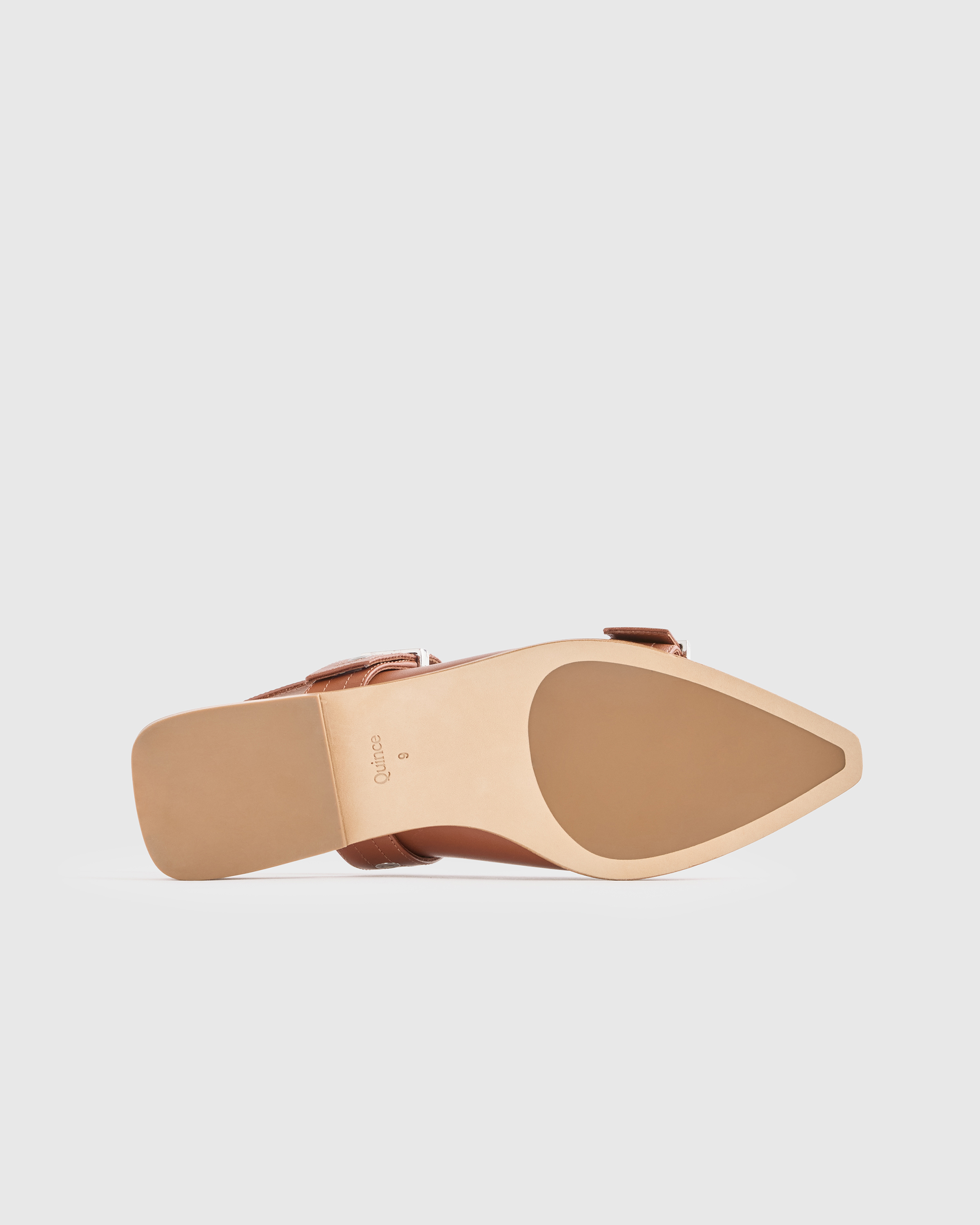 Italian Leather Bold Buckle Slingback Flat — Image 14