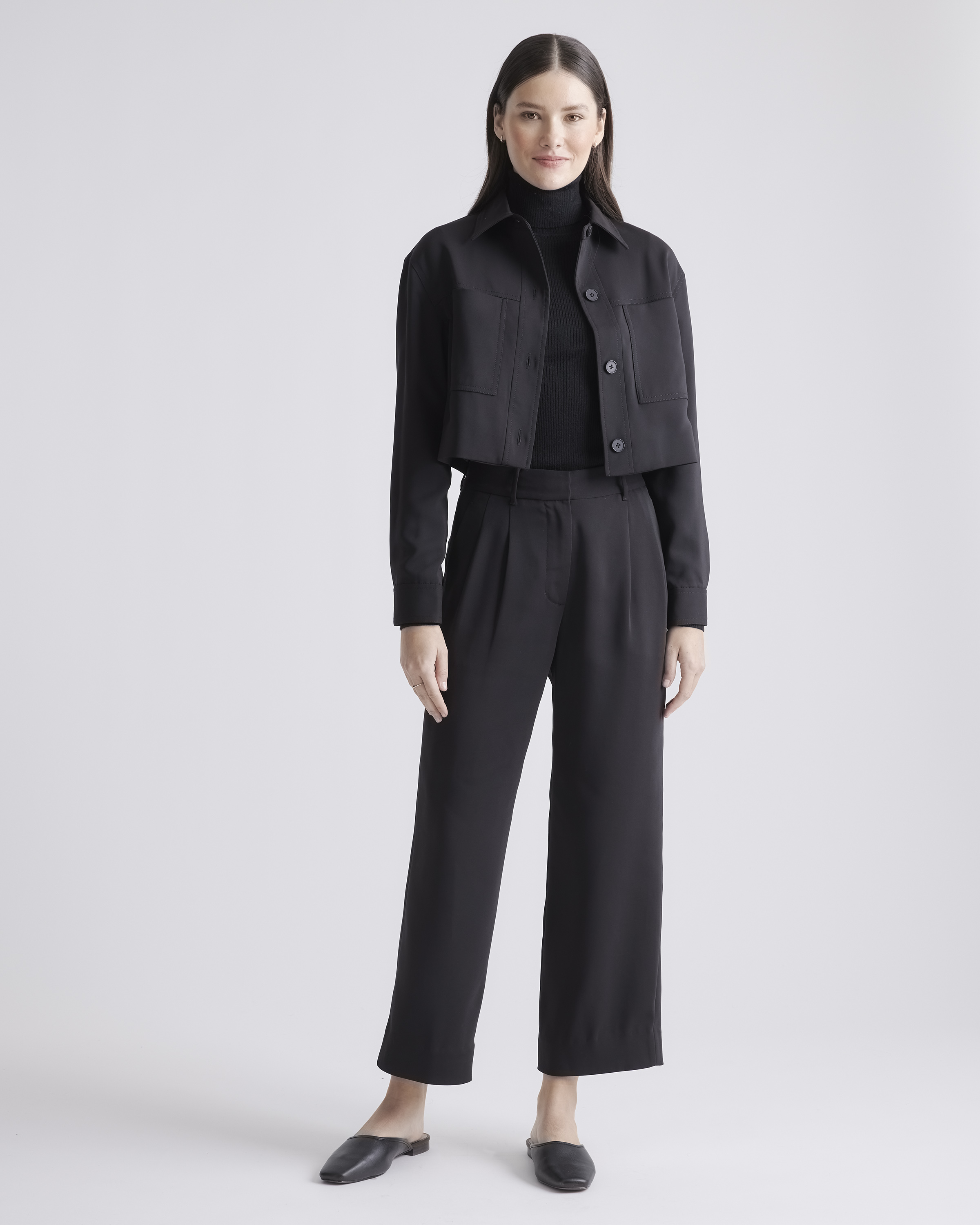 Stretch Crepe Cropped Jacket — Image 24
