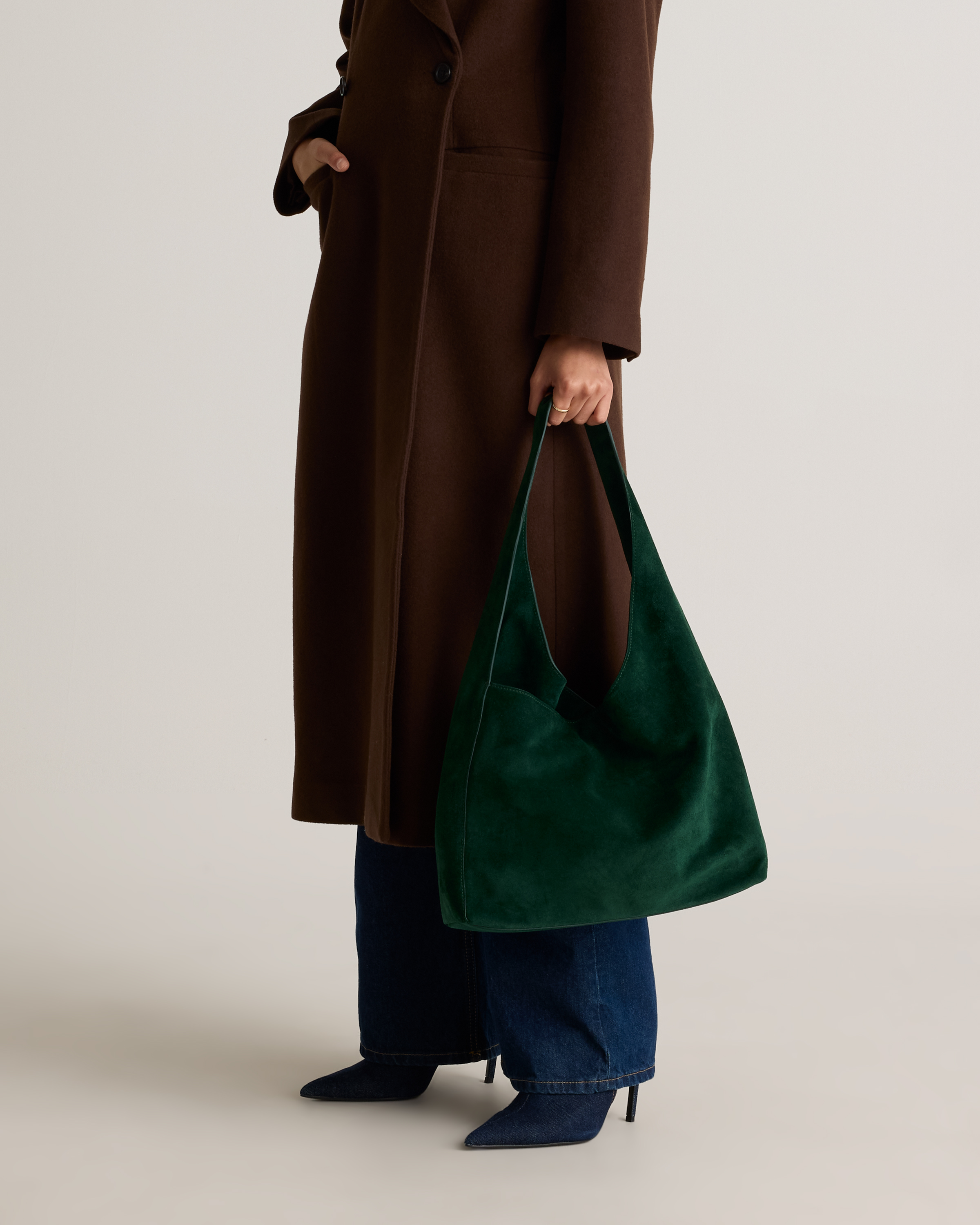 Italian Suede Slouchy Shoulder Bag — Image 26