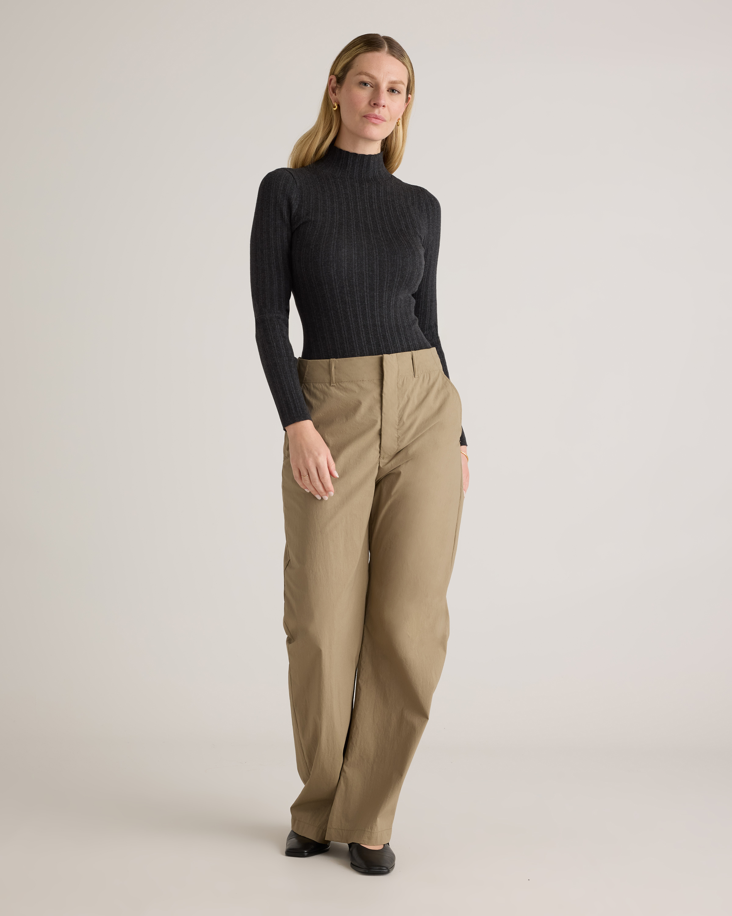 Cotton Cashmere Ribbed Turtleneck Bodysuit — Image 16