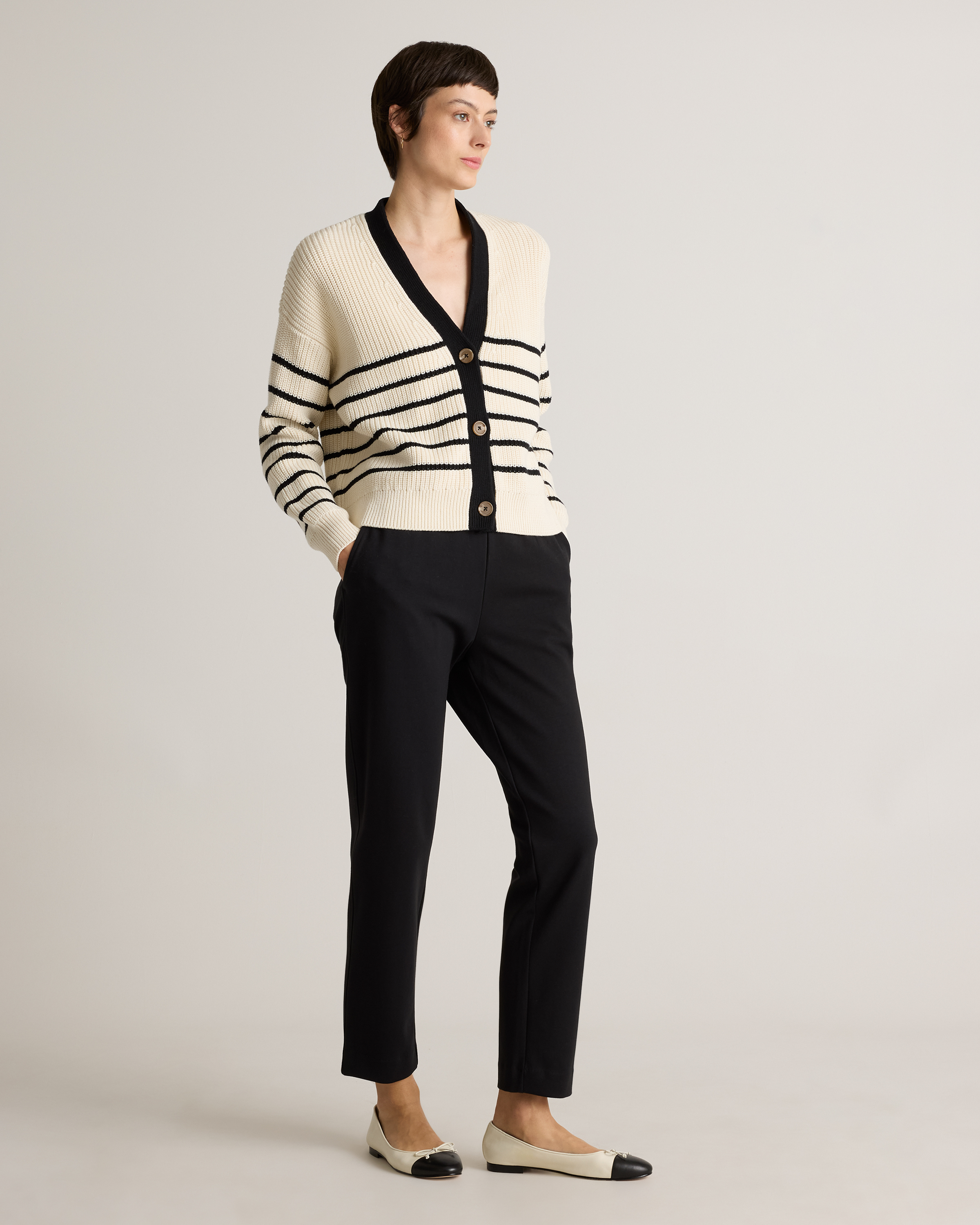Organic Cotton Double Knit Straight Pants — Image 4