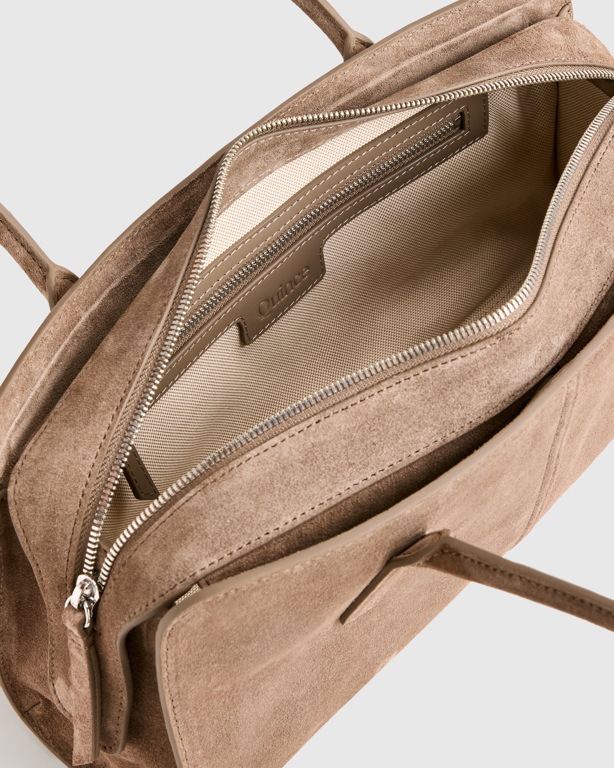 Italian Suede East-West Shoulder Bag — Image 5