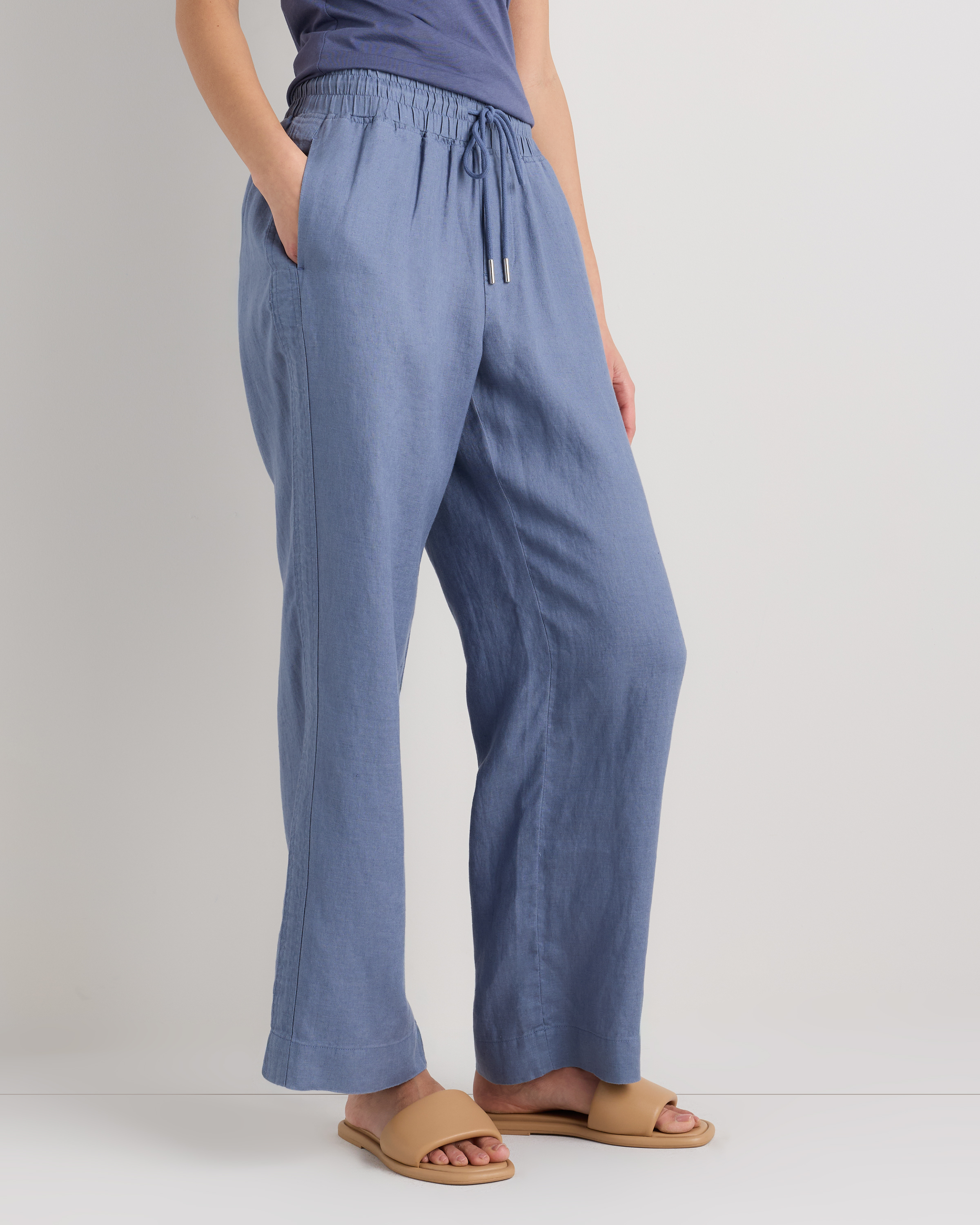 100% European Linen Wide Leg Pants — Image 32