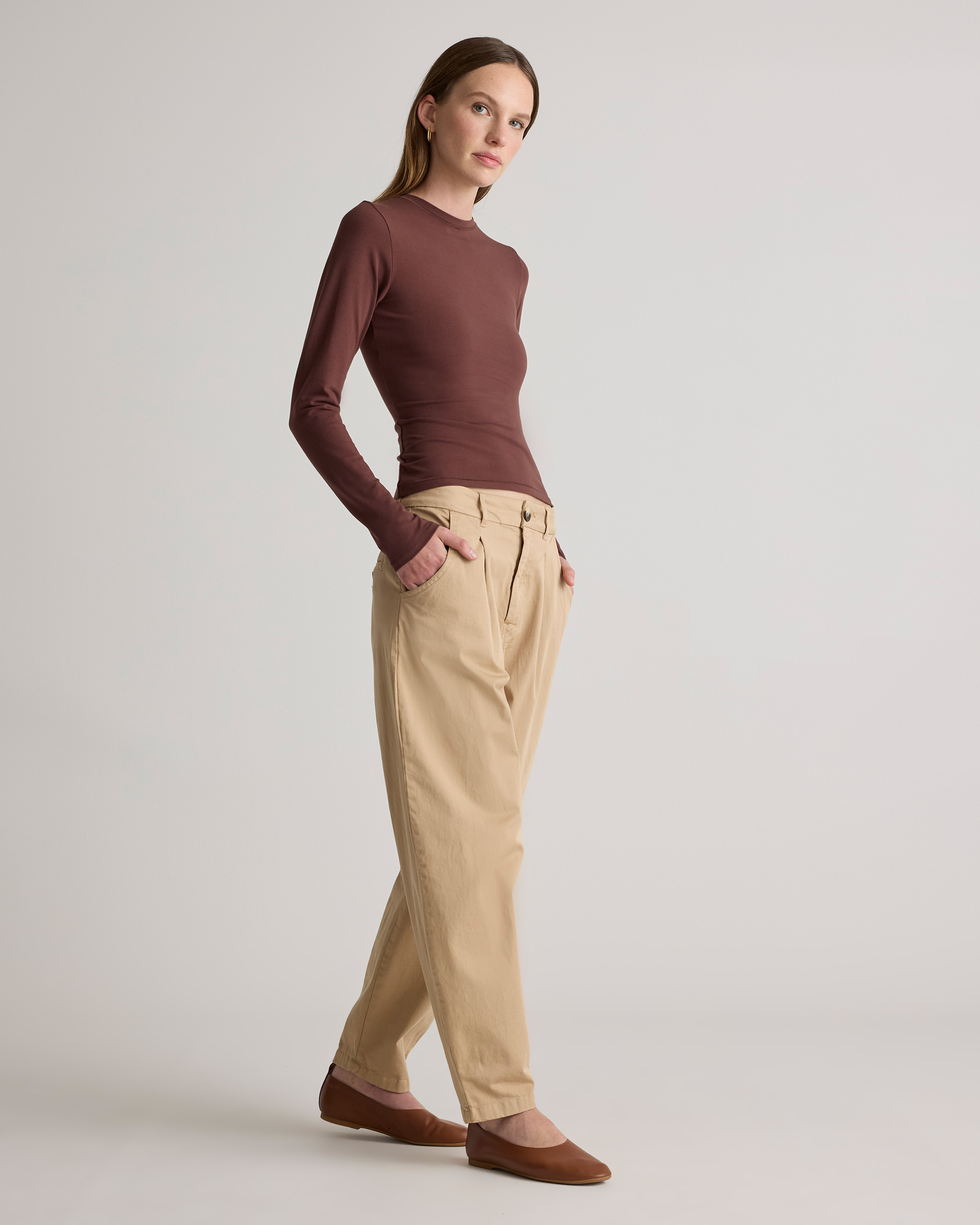 Stretch Cotton Jersey Fitted Long Sleeve T-Shirt — Image 13