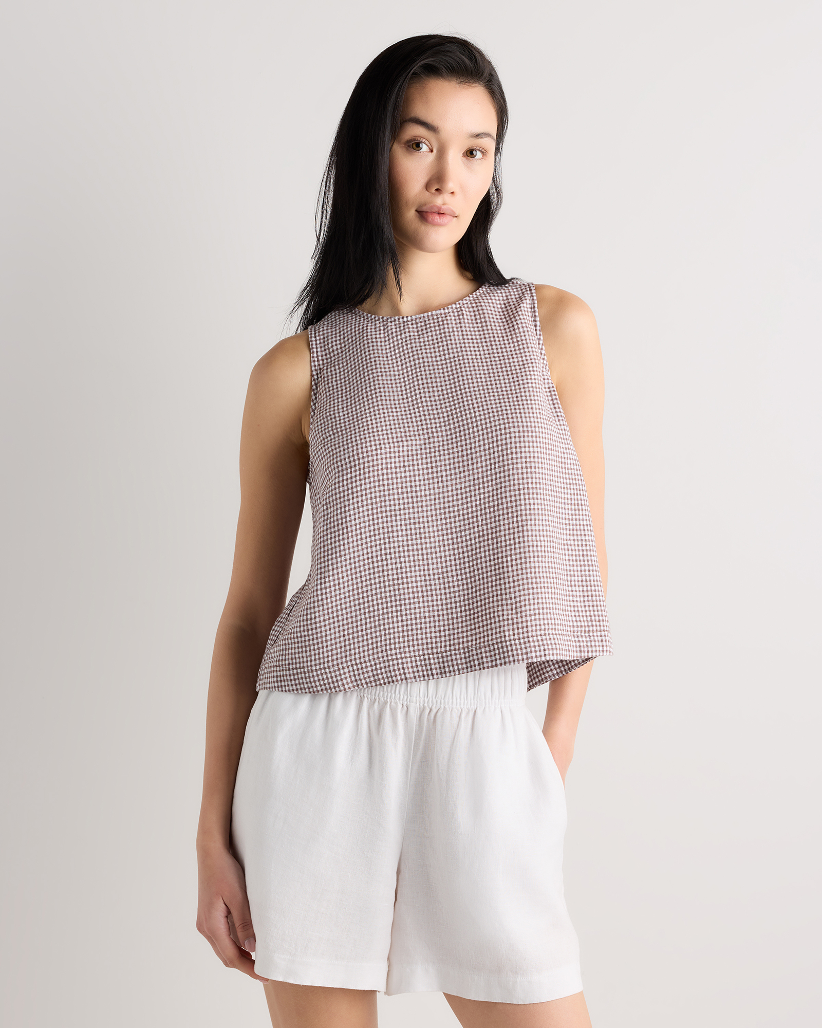 100% European Linen Cropped Tank — Image 35