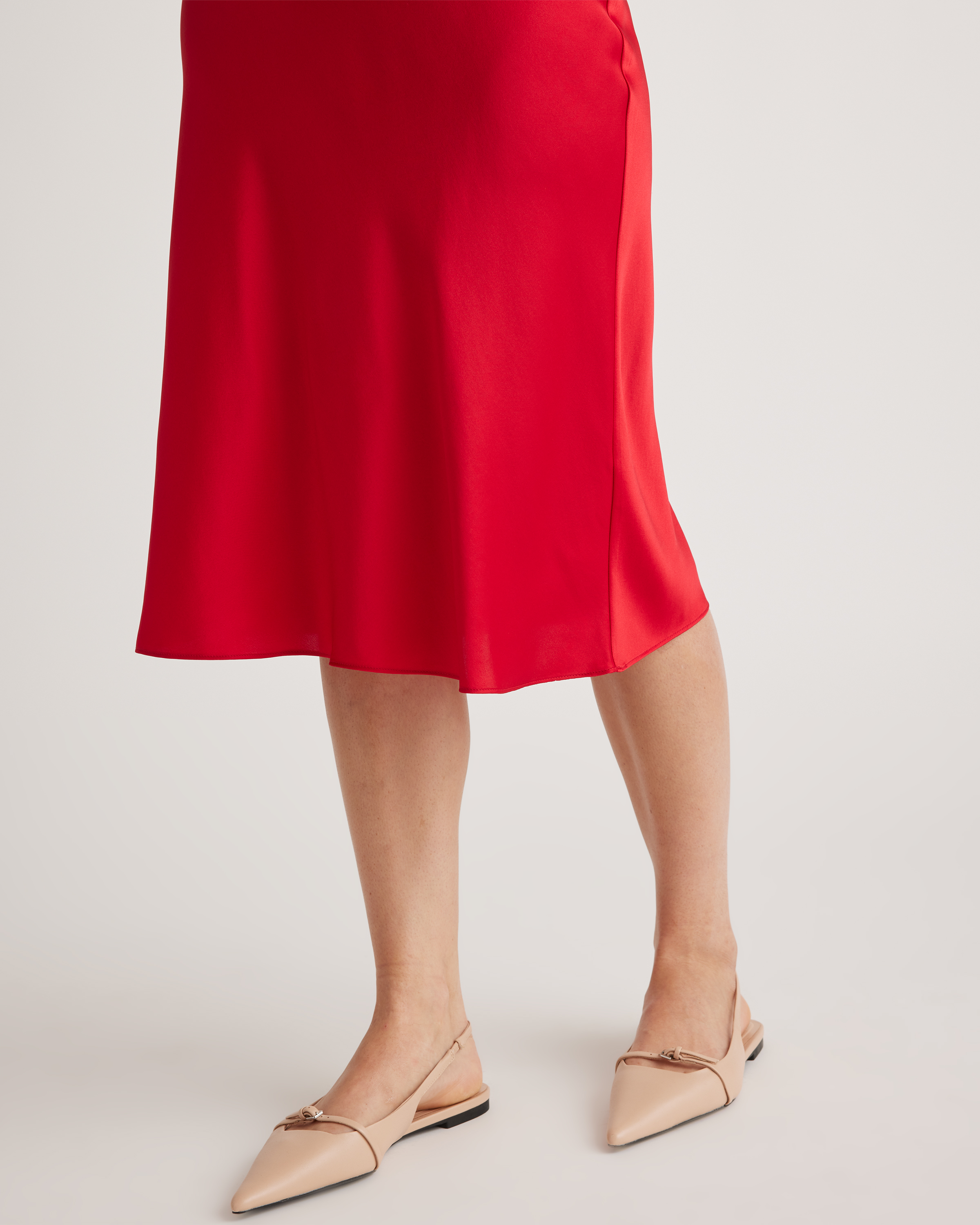 forest-green 100% Washable Silk Skirt — Image 39