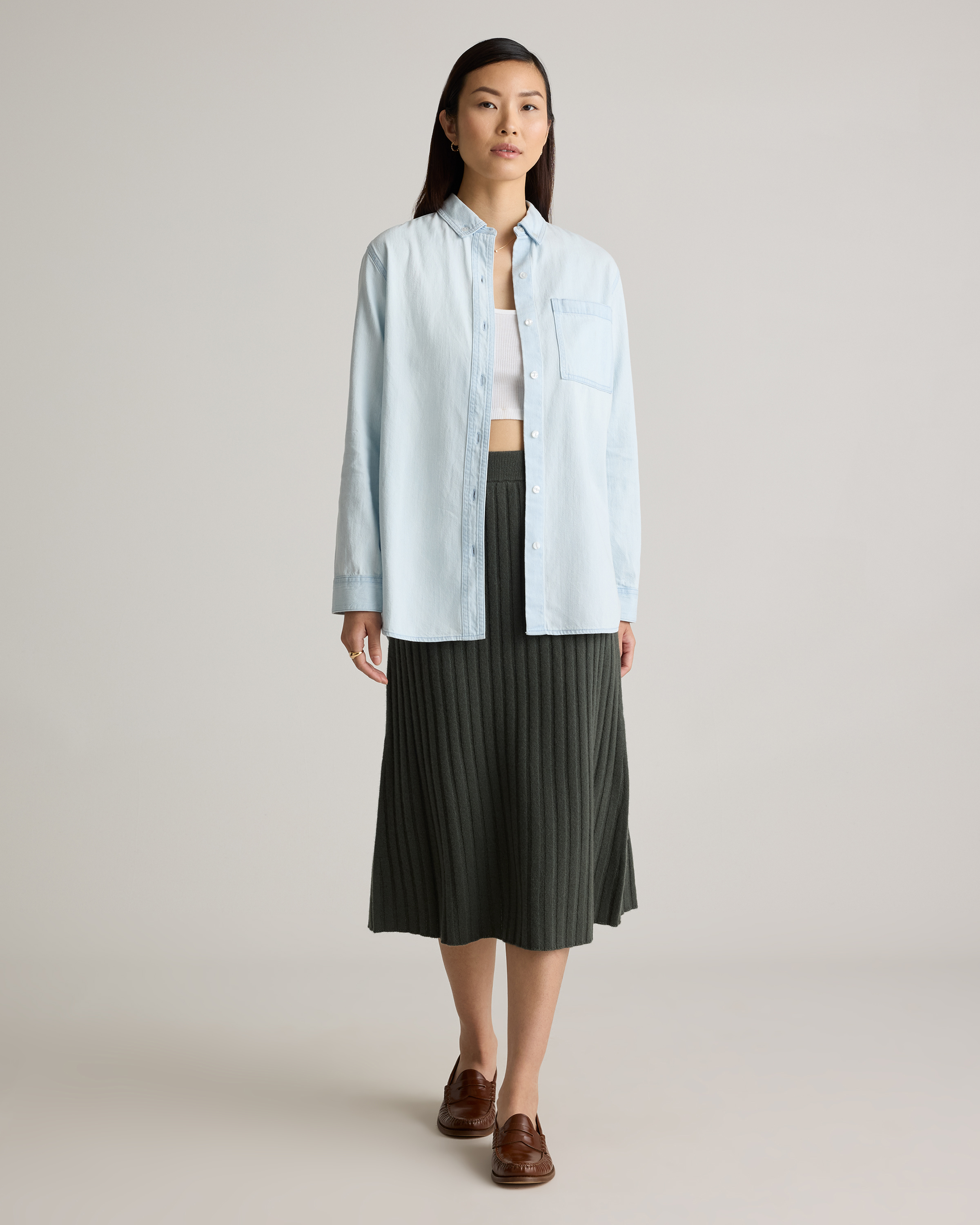 Distressed Denim Oversized Shirt — Image 13