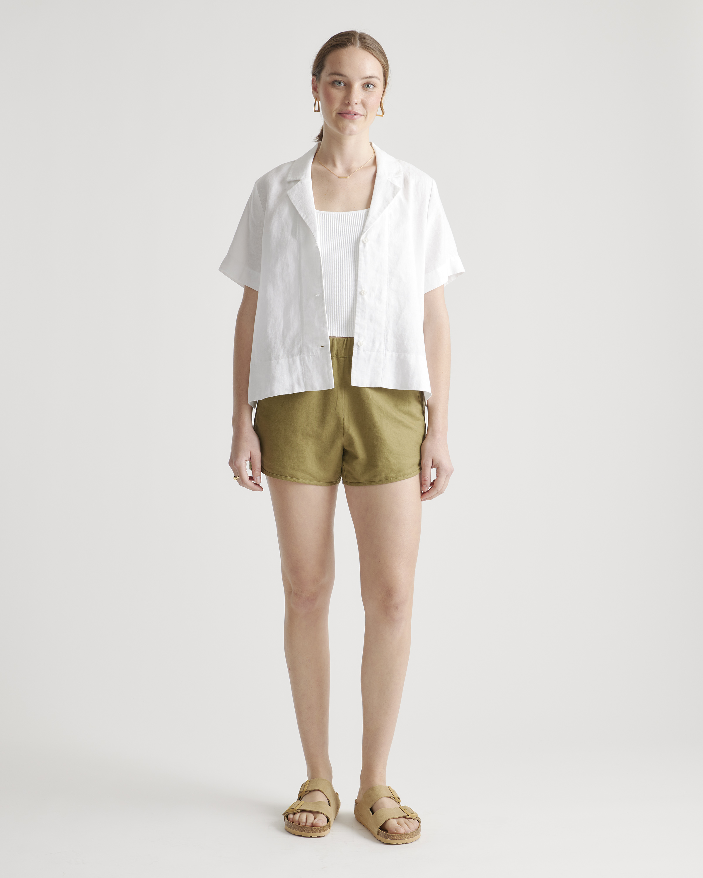 Cotton Linen Twill Pull On Shorts — Image 4