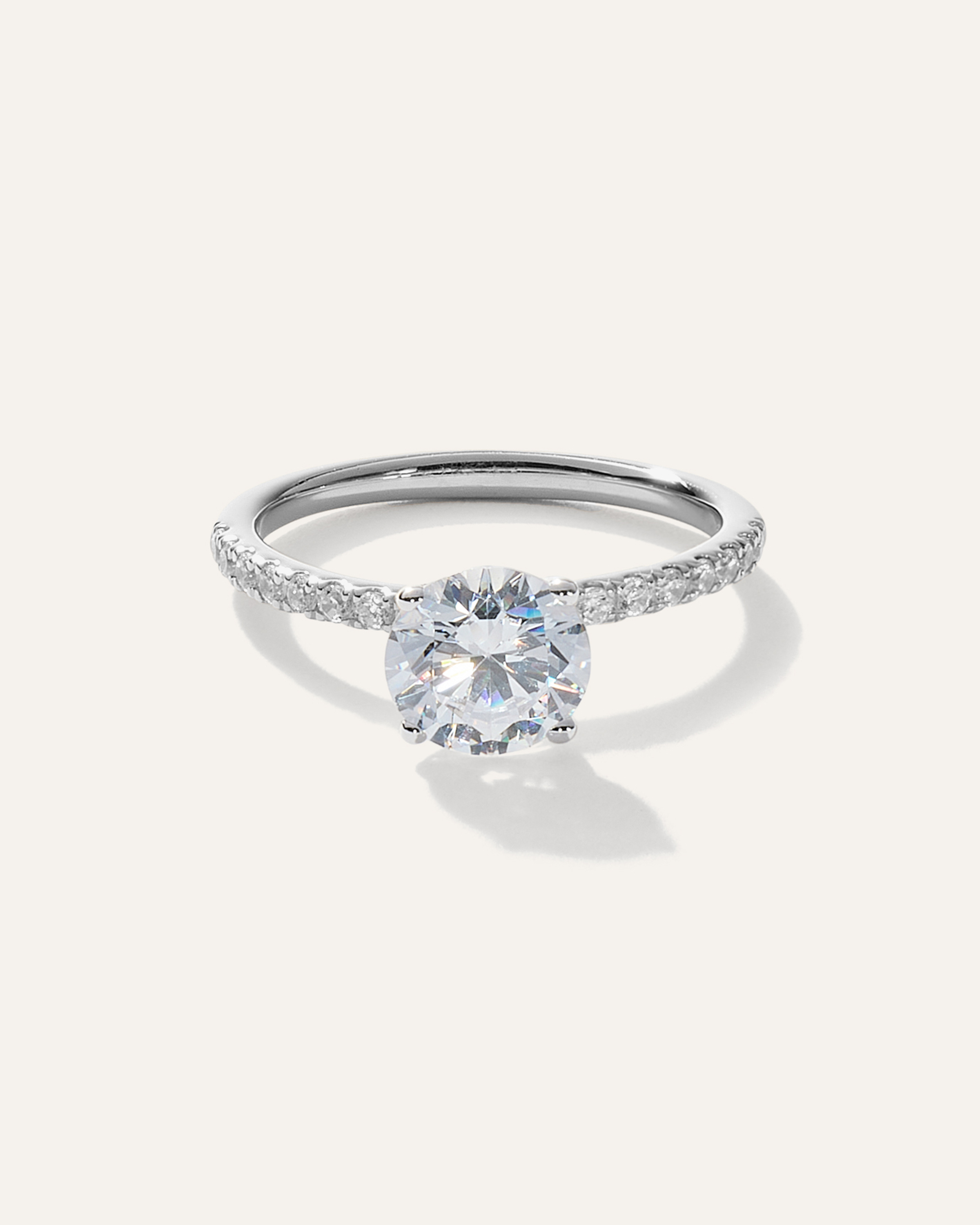 Lab Grown Diamond Round Petite Pave Engagement Ring - 1.50ct — Image 10