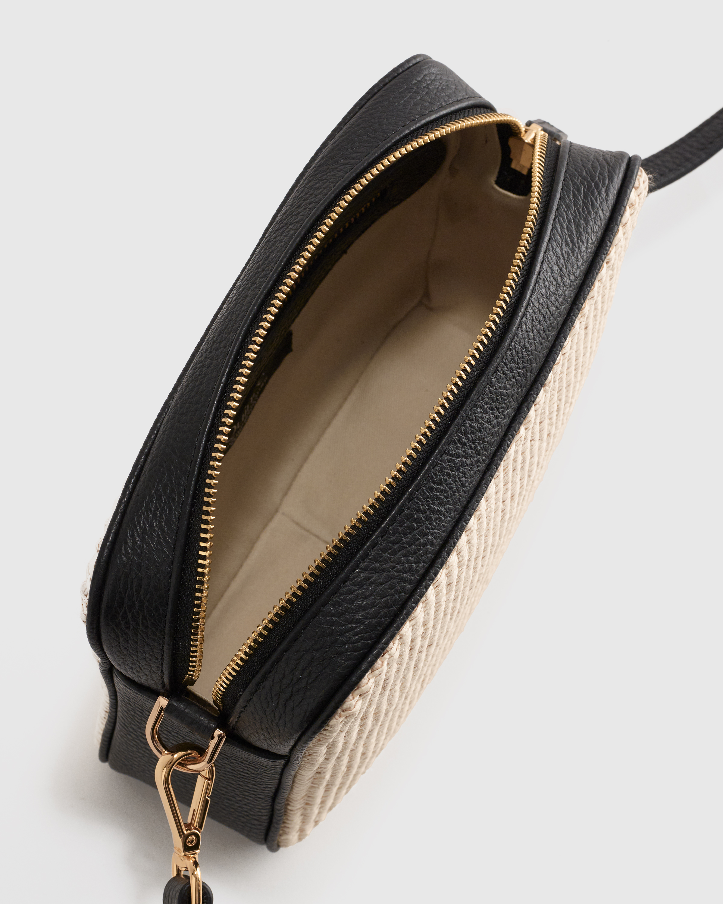 Italian Leather & Raffia Crossbody — Image 13