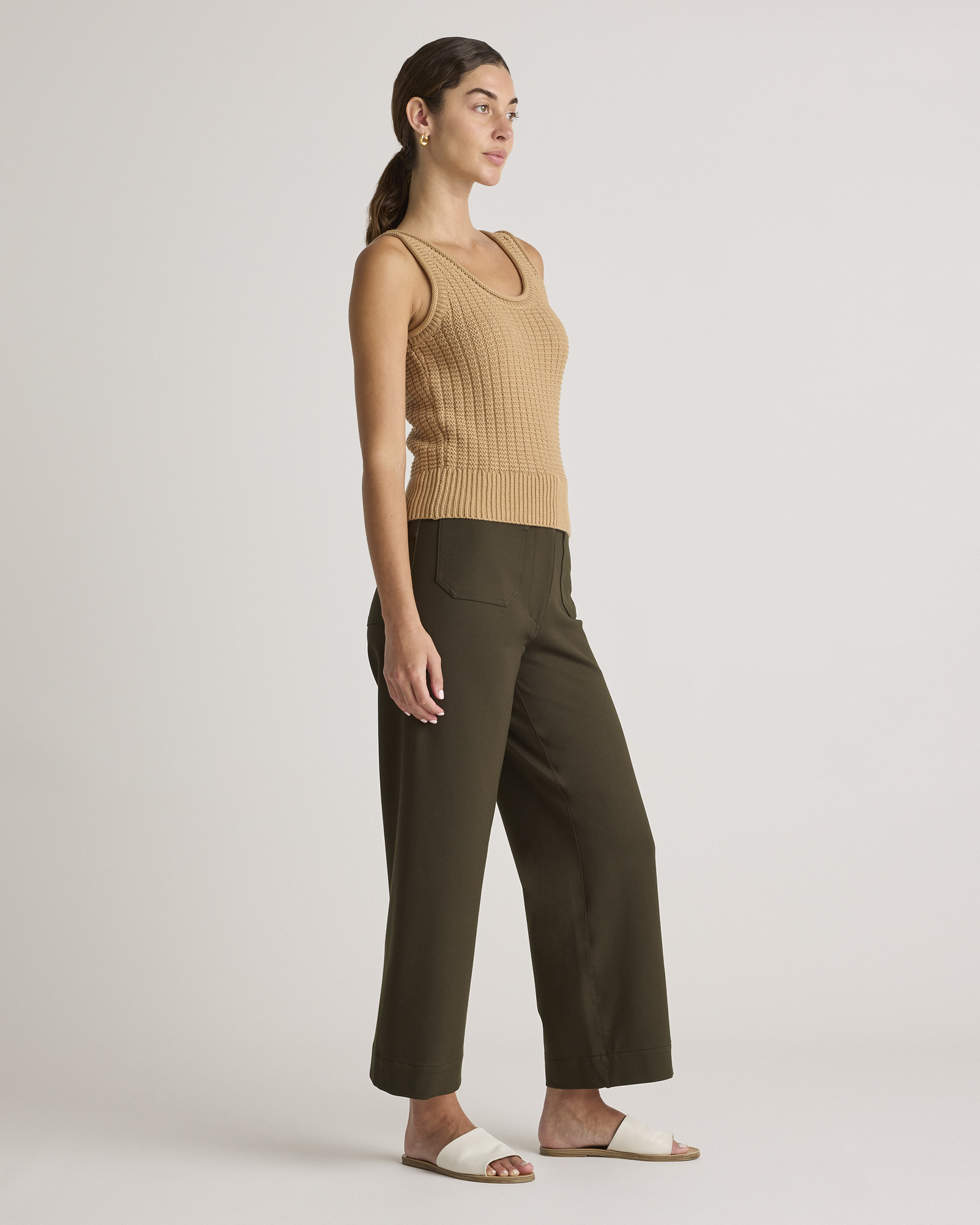 Ultra-Stretch Ponte Cropped Wide Leg Pants — Image 16