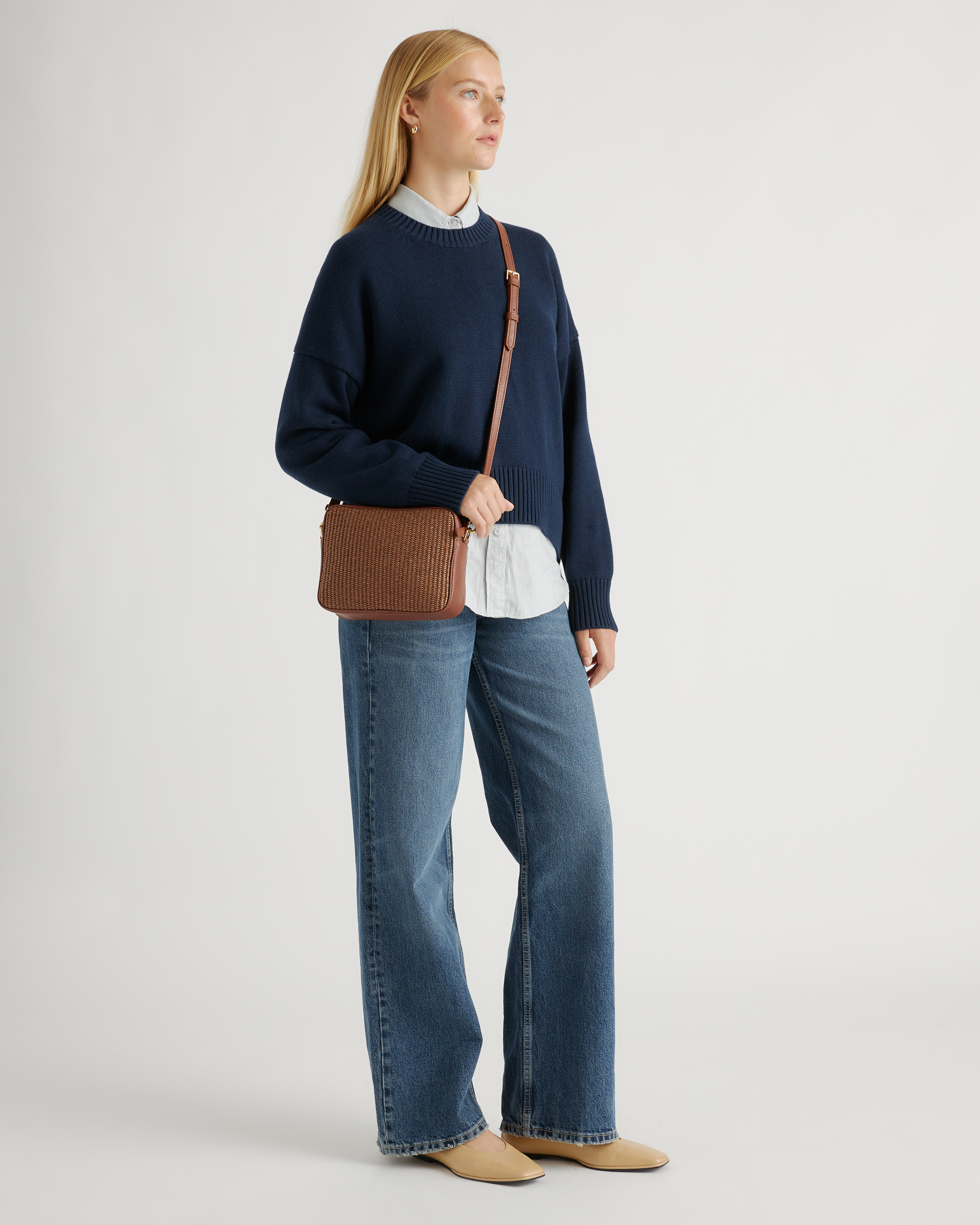Italian Leather & Raffia Crossbody — Image 6