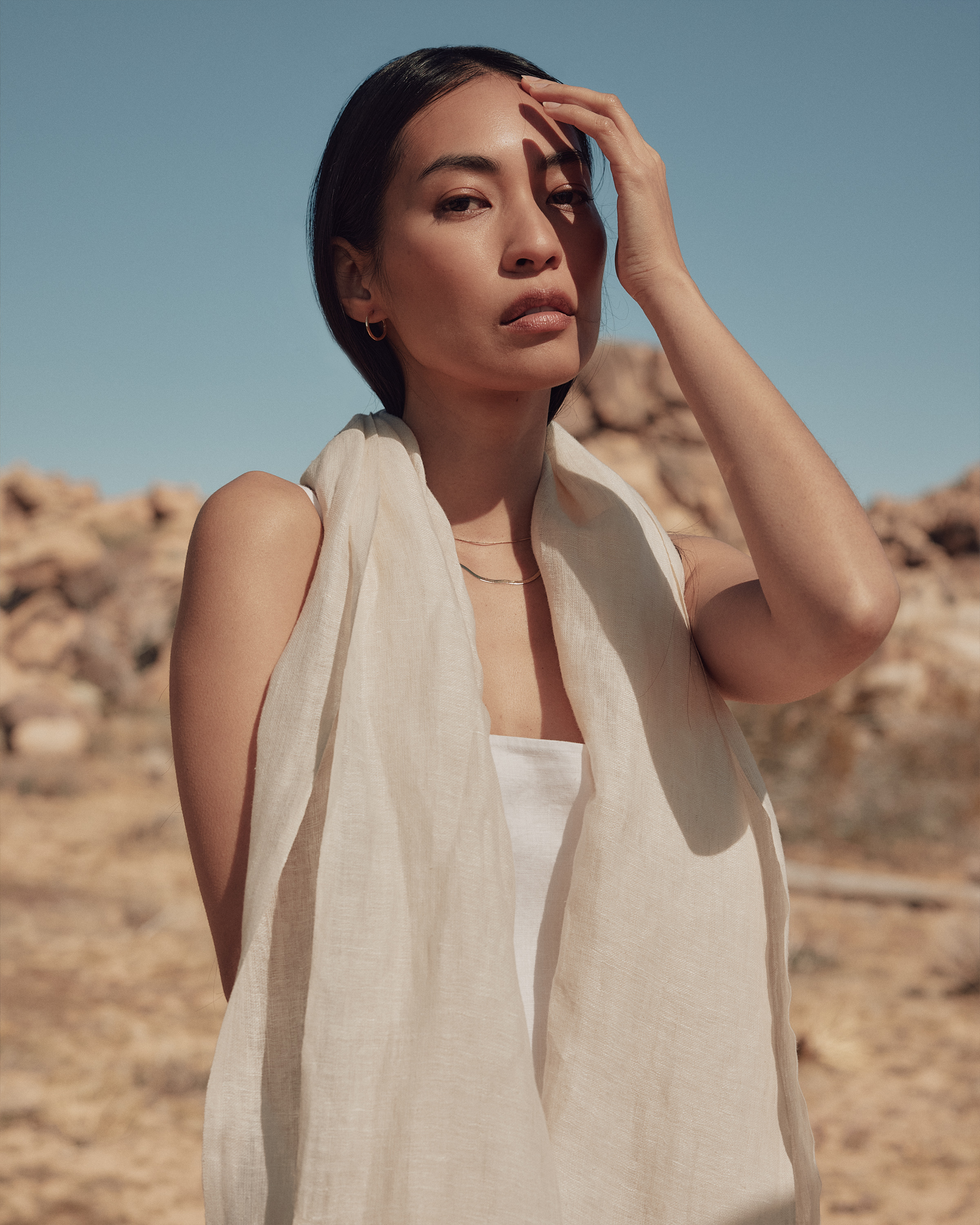 Lightweight Linen Silk Cashmere Scarf — Image 6