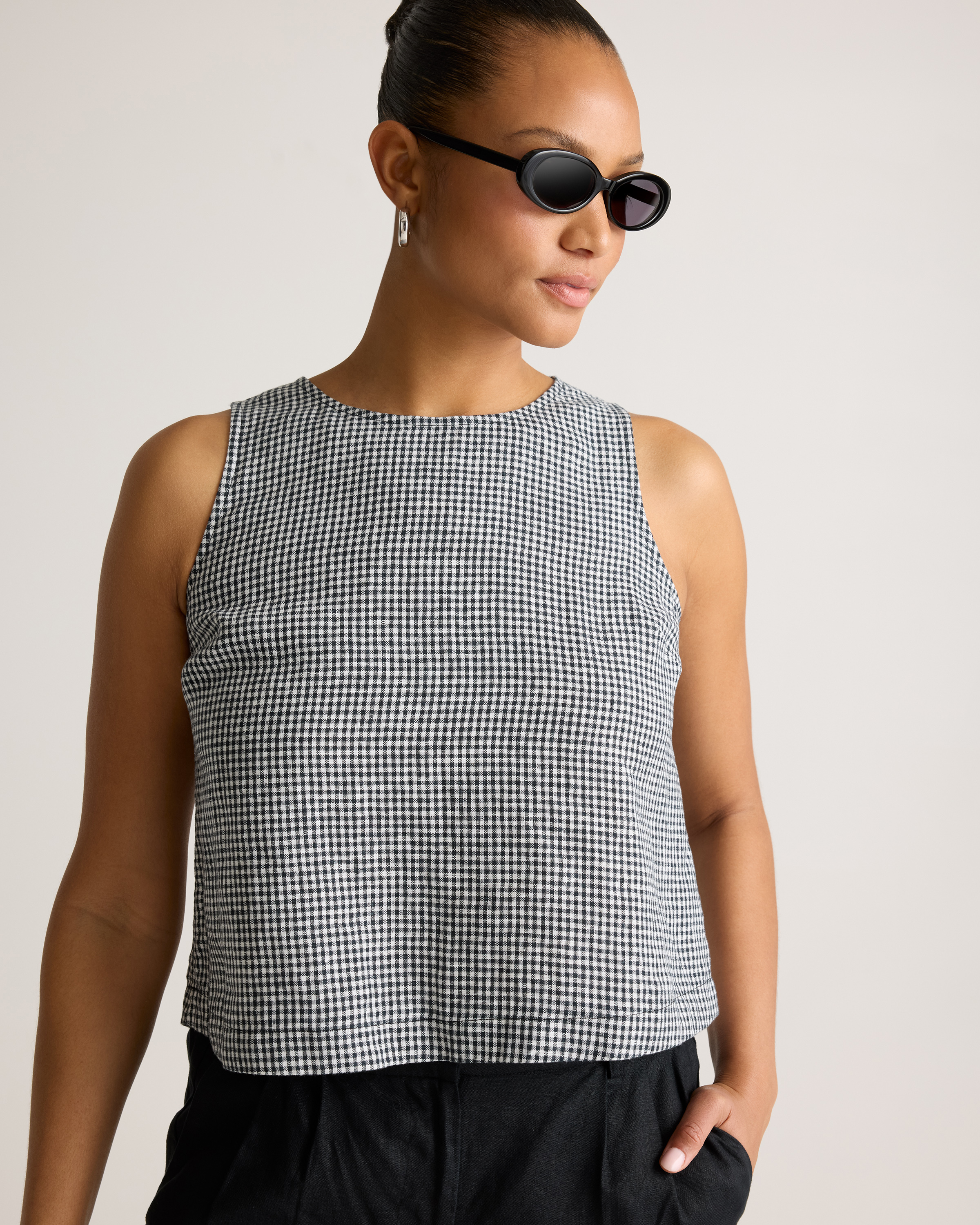 100% European Linen Cropped Tank — Image 5