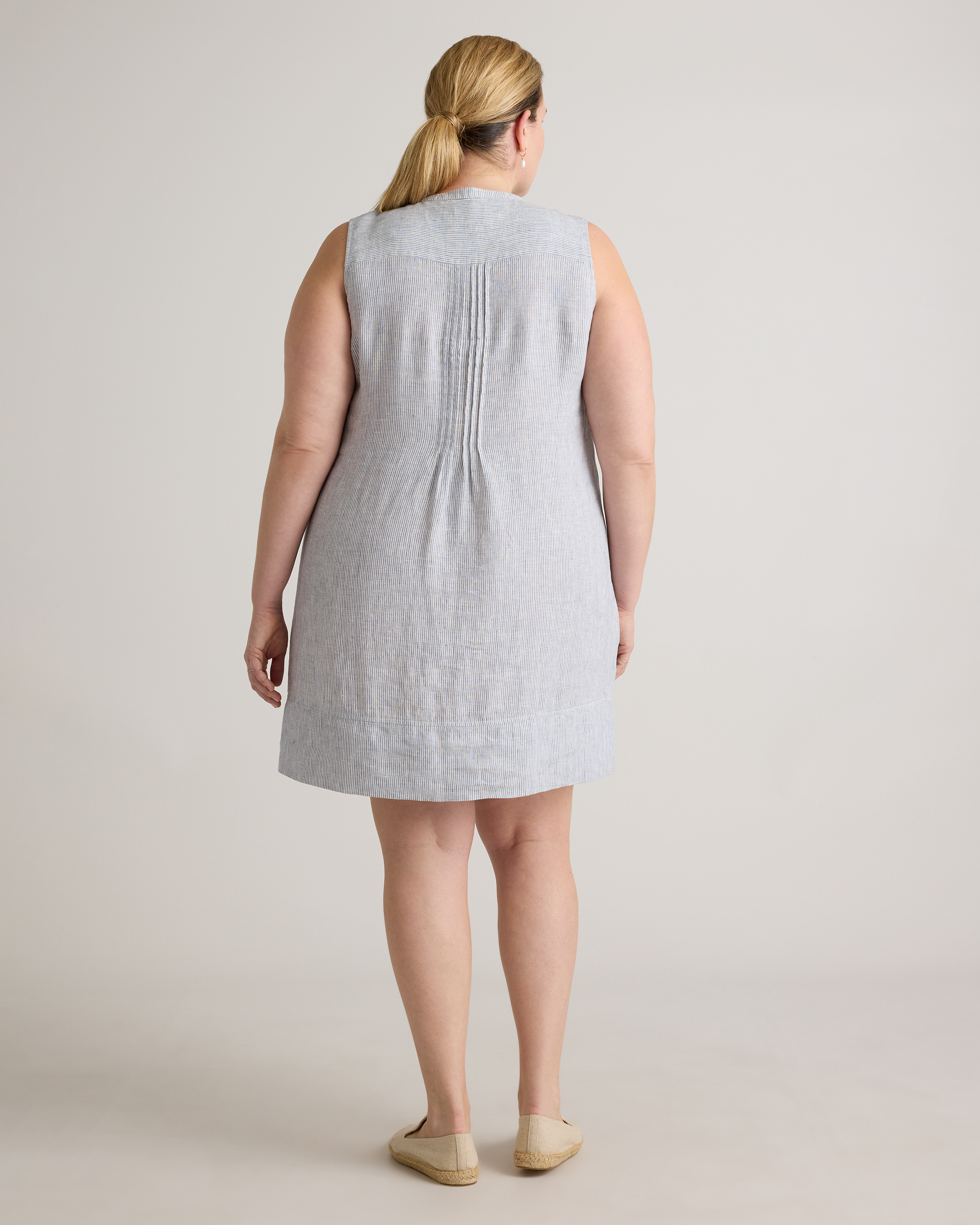 100% European Linen Sleeveless Swing Dress — Image 9