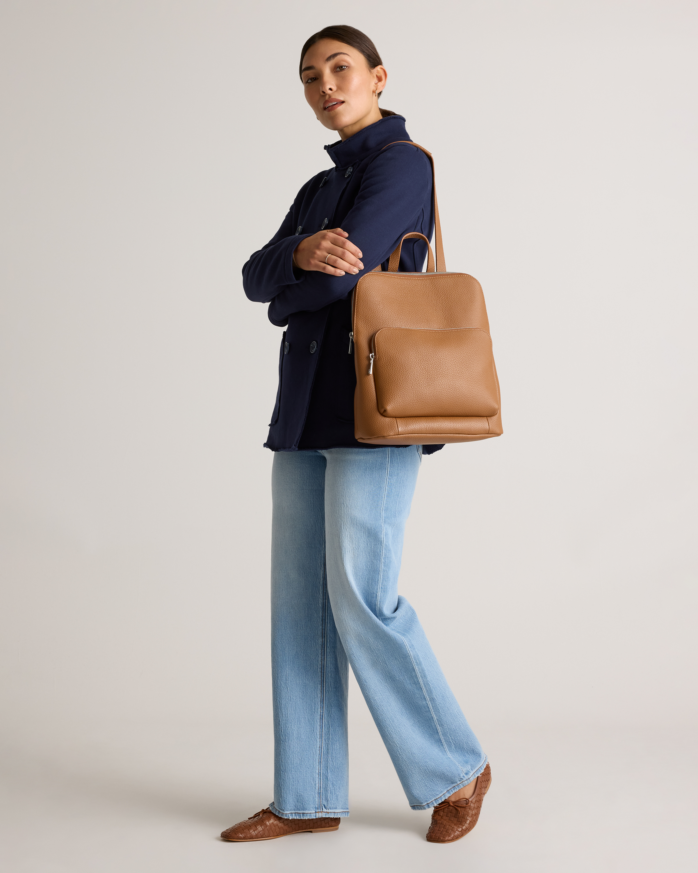 Italian Leather Convertible Backpack — Image 9
