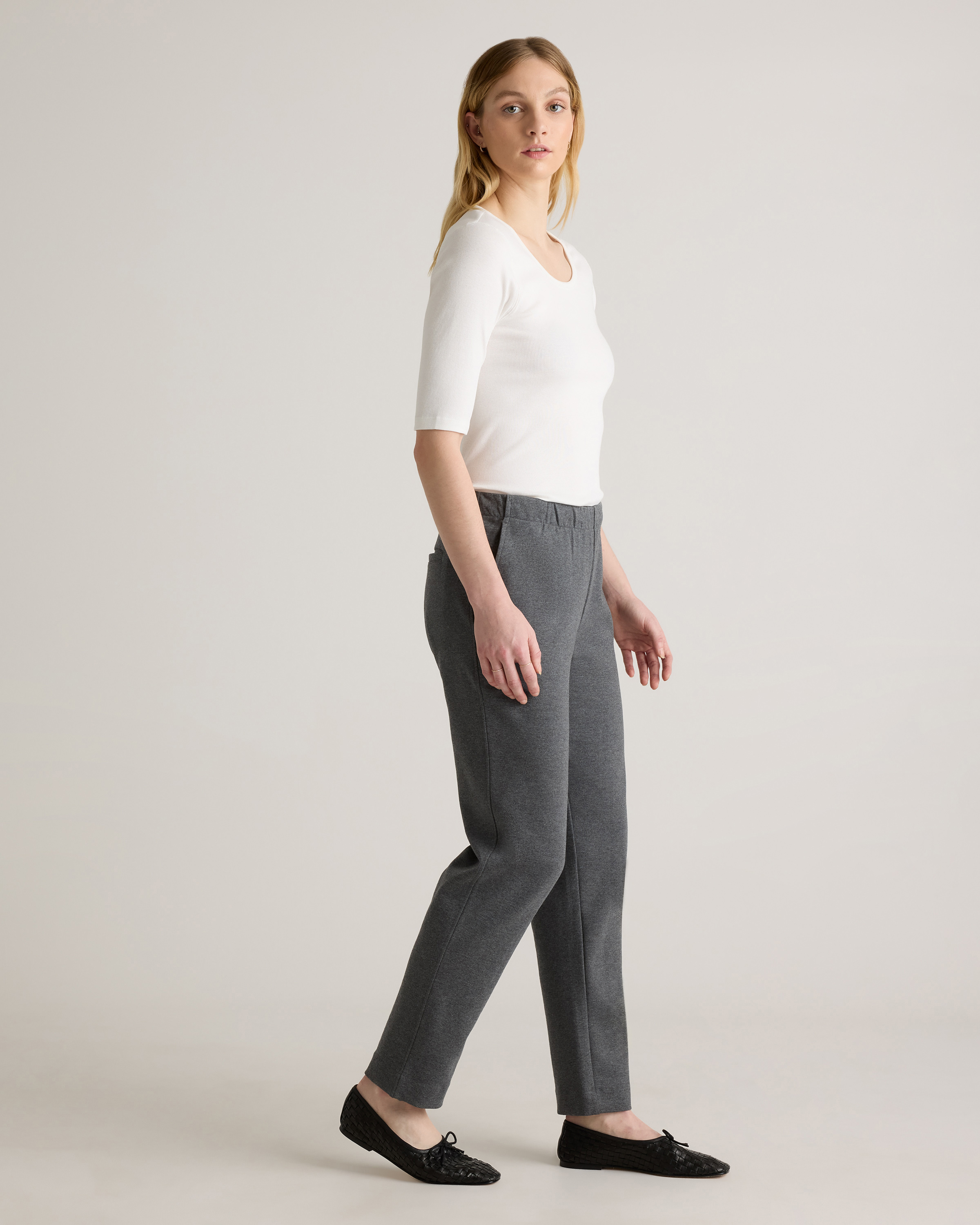 Organic Cotton Double Knit Straight Pants — Image 16