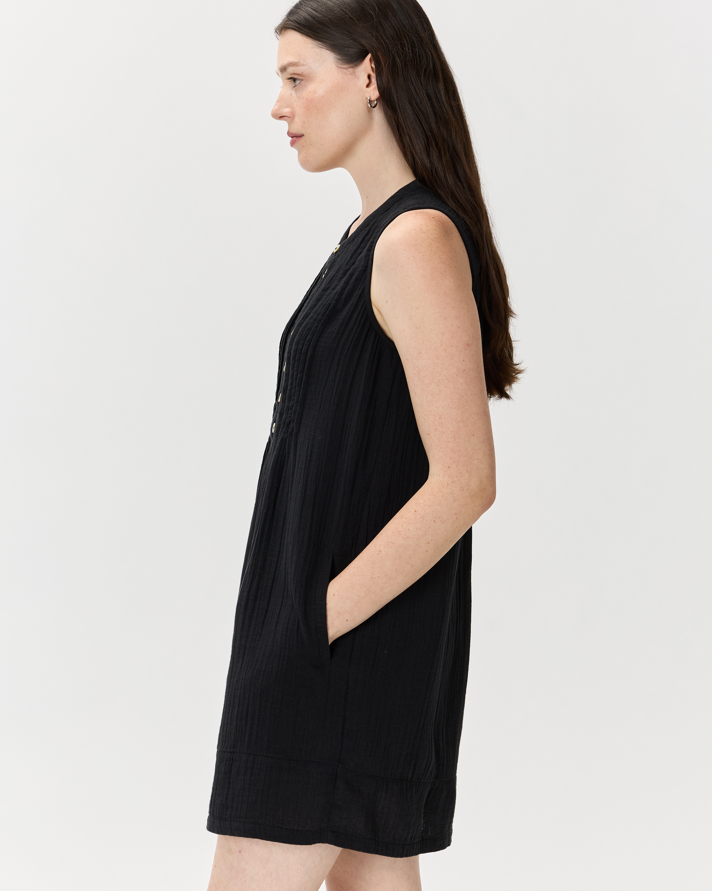 100% Organic Cotton Gauze Sleeveless Swing Dress — Image 14