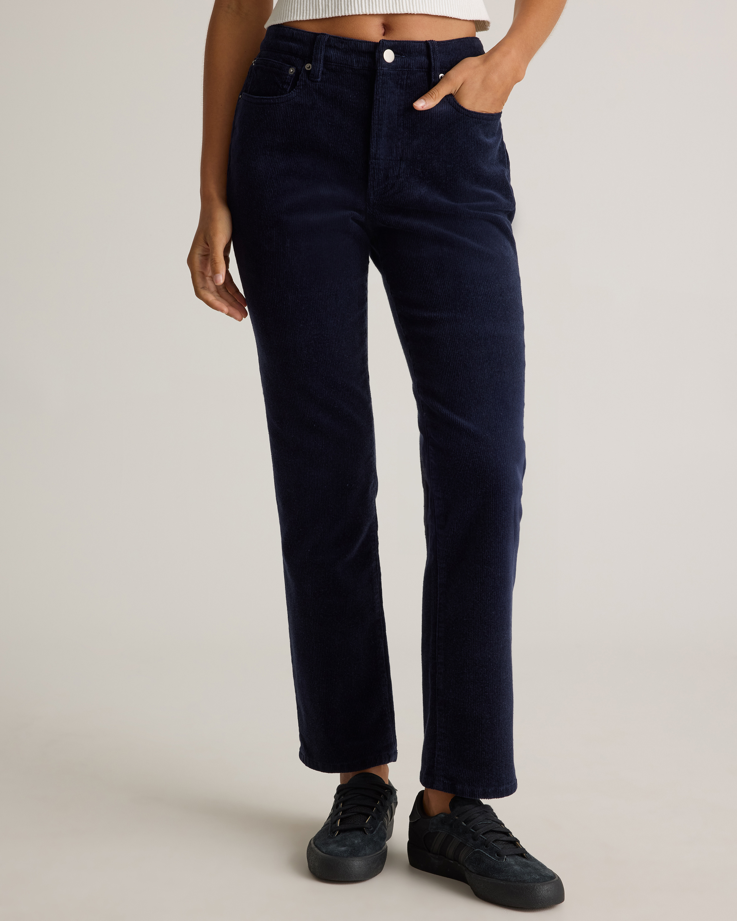 Organic Stretch Corduroy Straight Leg Pants — Image 6