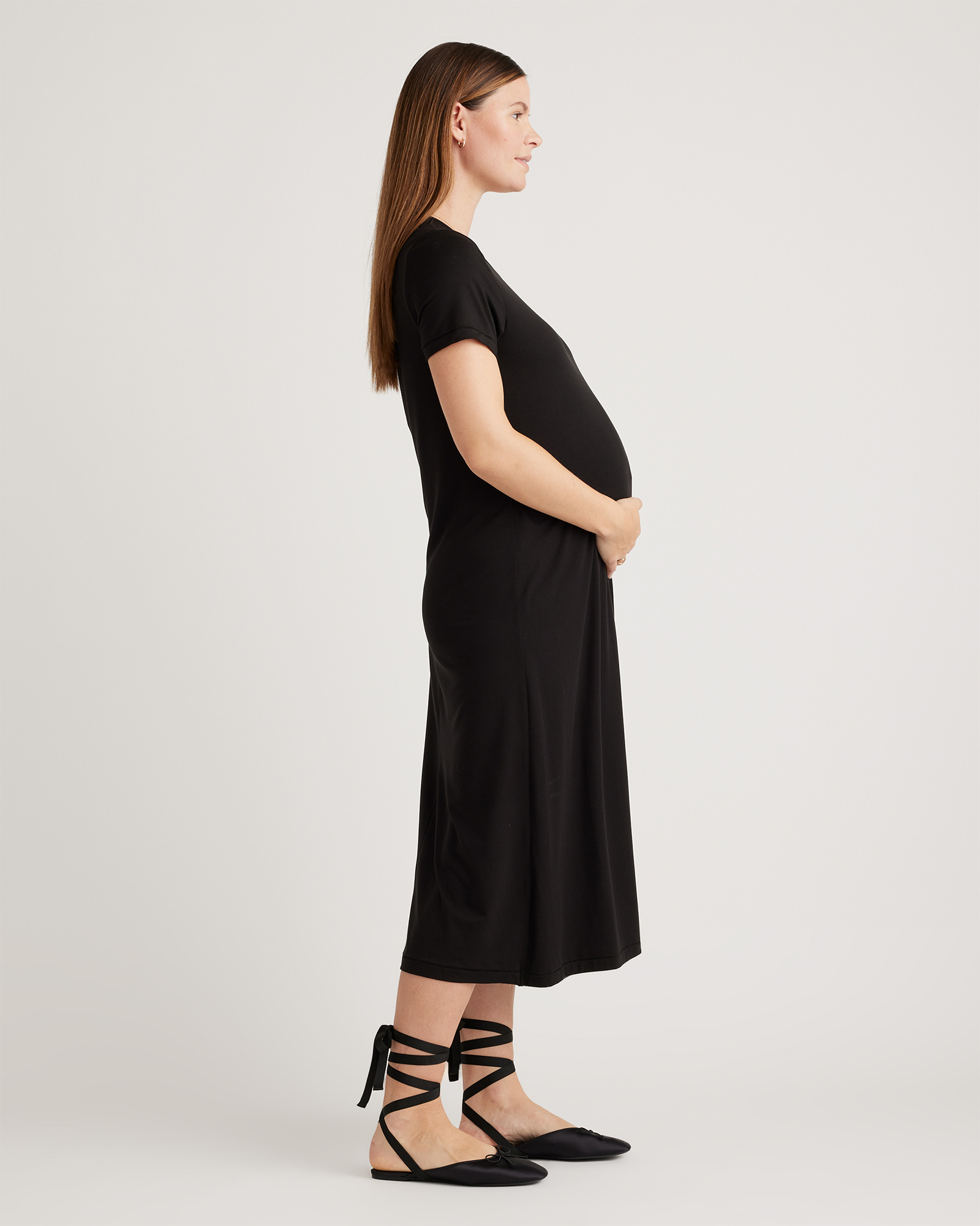 Bamboo Jersey Maternity & Nursing T-Shirt Dress — Image 10