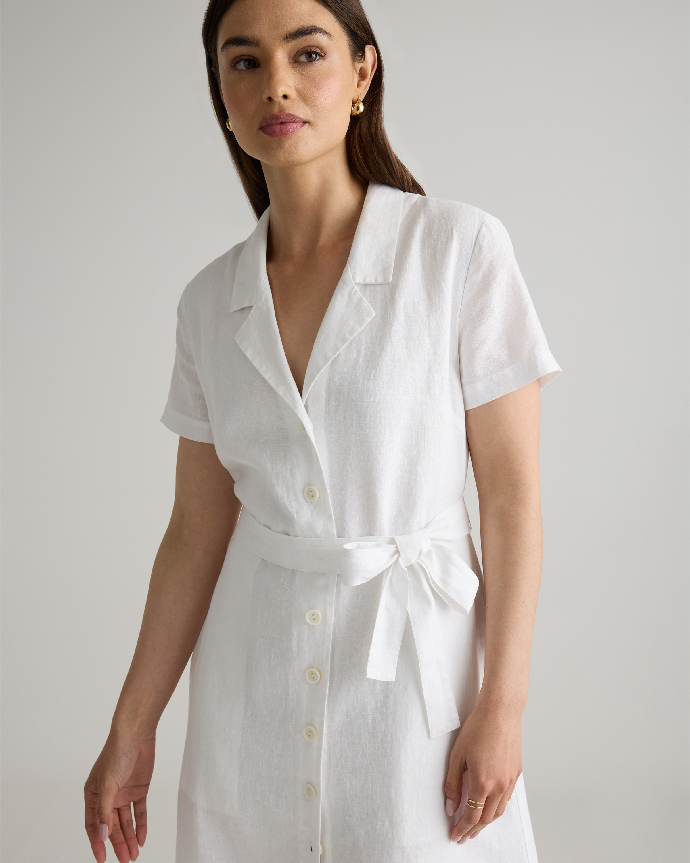 100% European Linen Button Front Dress — Image 25
