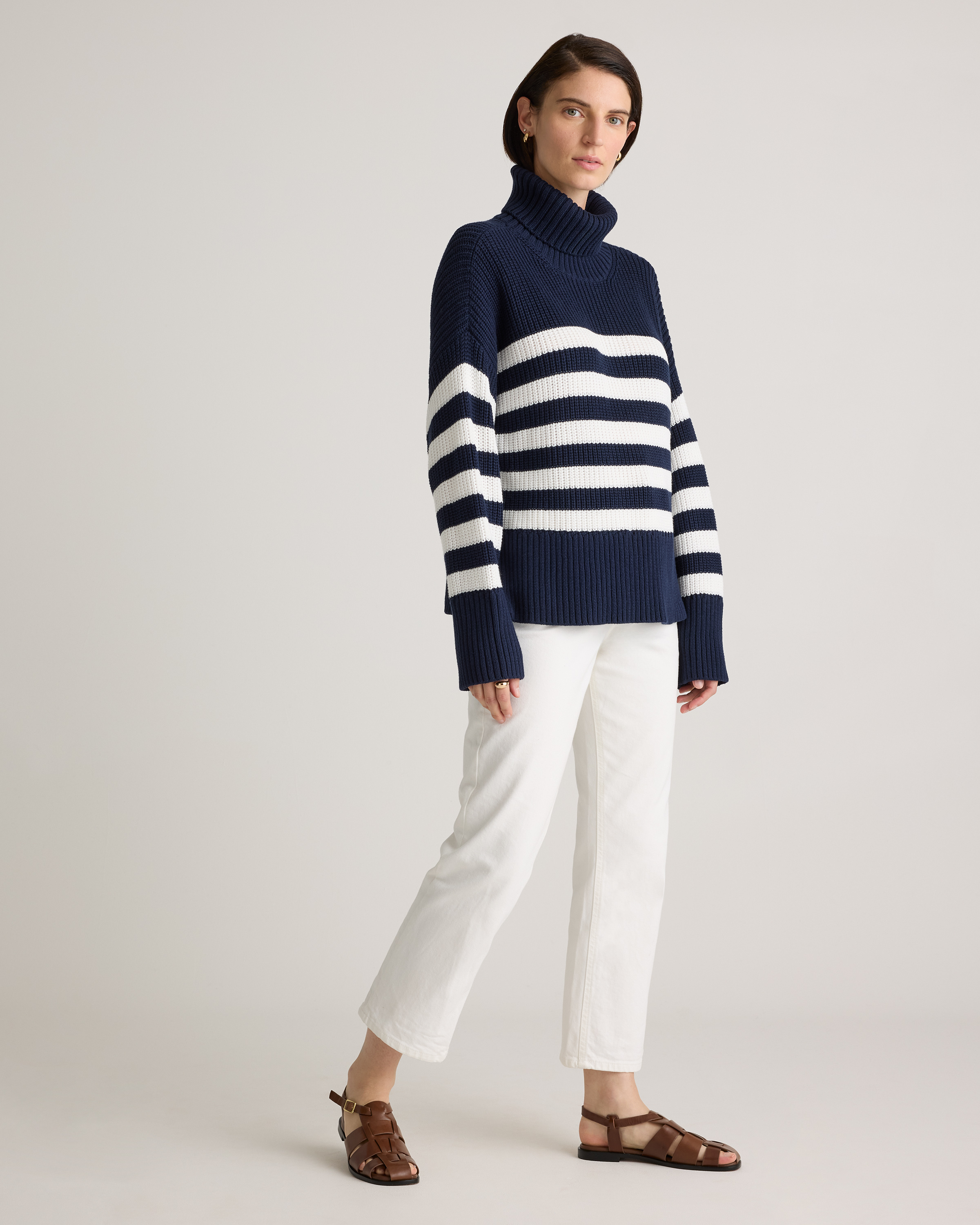 100% Organic Cotton Split Hem Turtleneck Sweater — Image 14