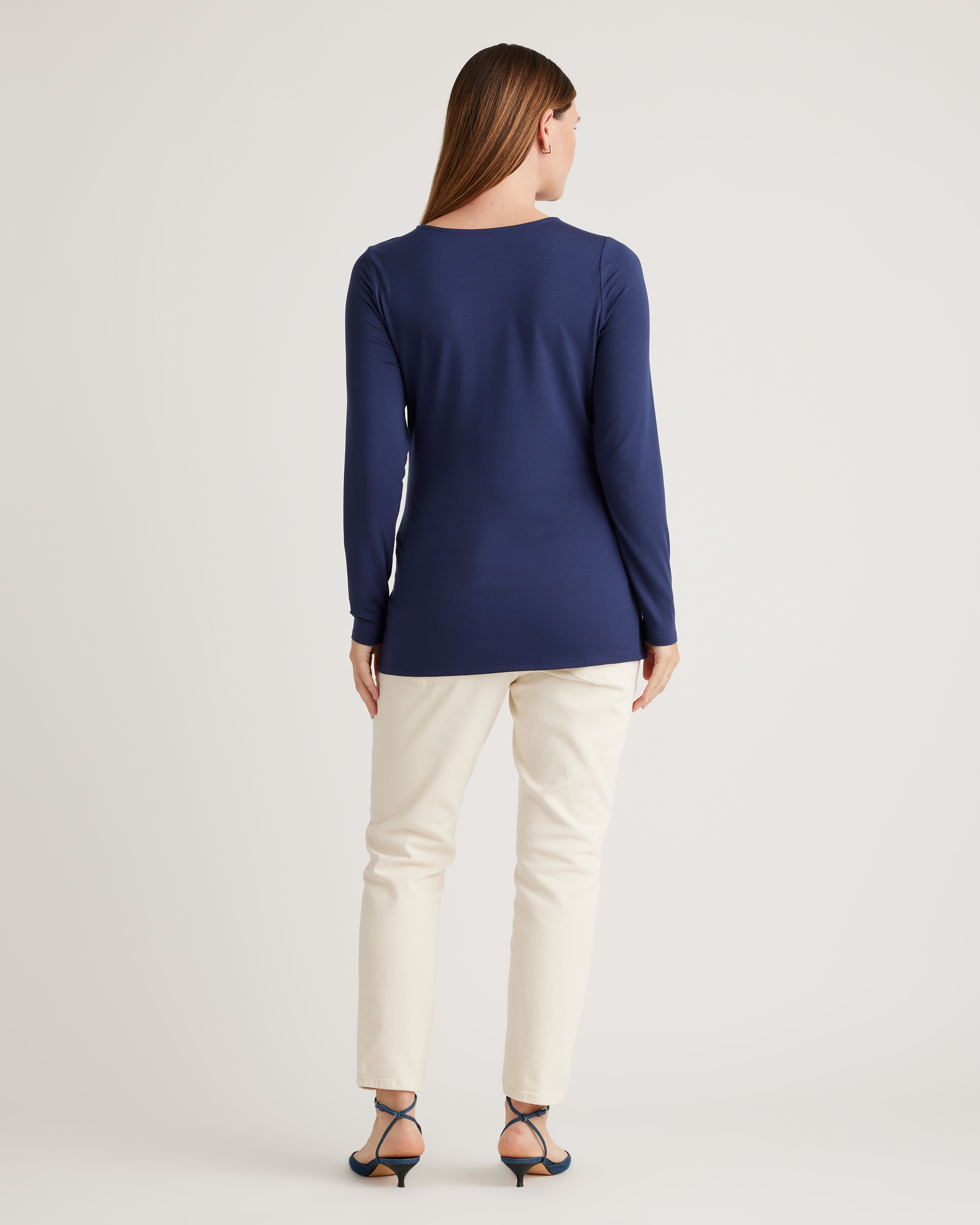 Tencel Jersey Maternity & Nursing Long Sleeve Relaxed Fit Tee 2-Pack — Image 18